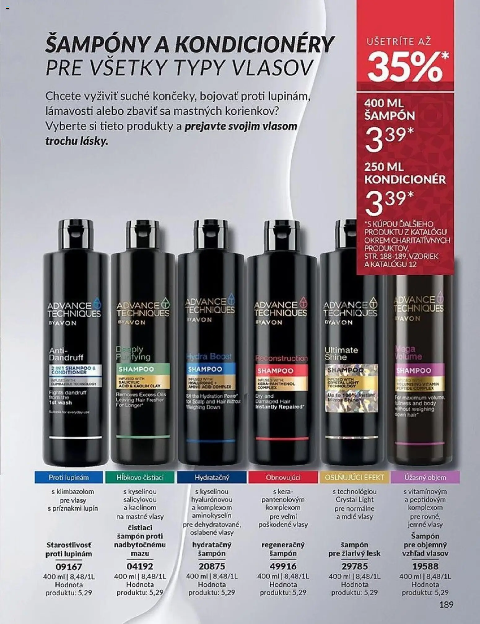 Nové Avon akcie – leták je platný od 01.11.2025 | Strana: 189 | Produkty: Šampón, Kondicionér