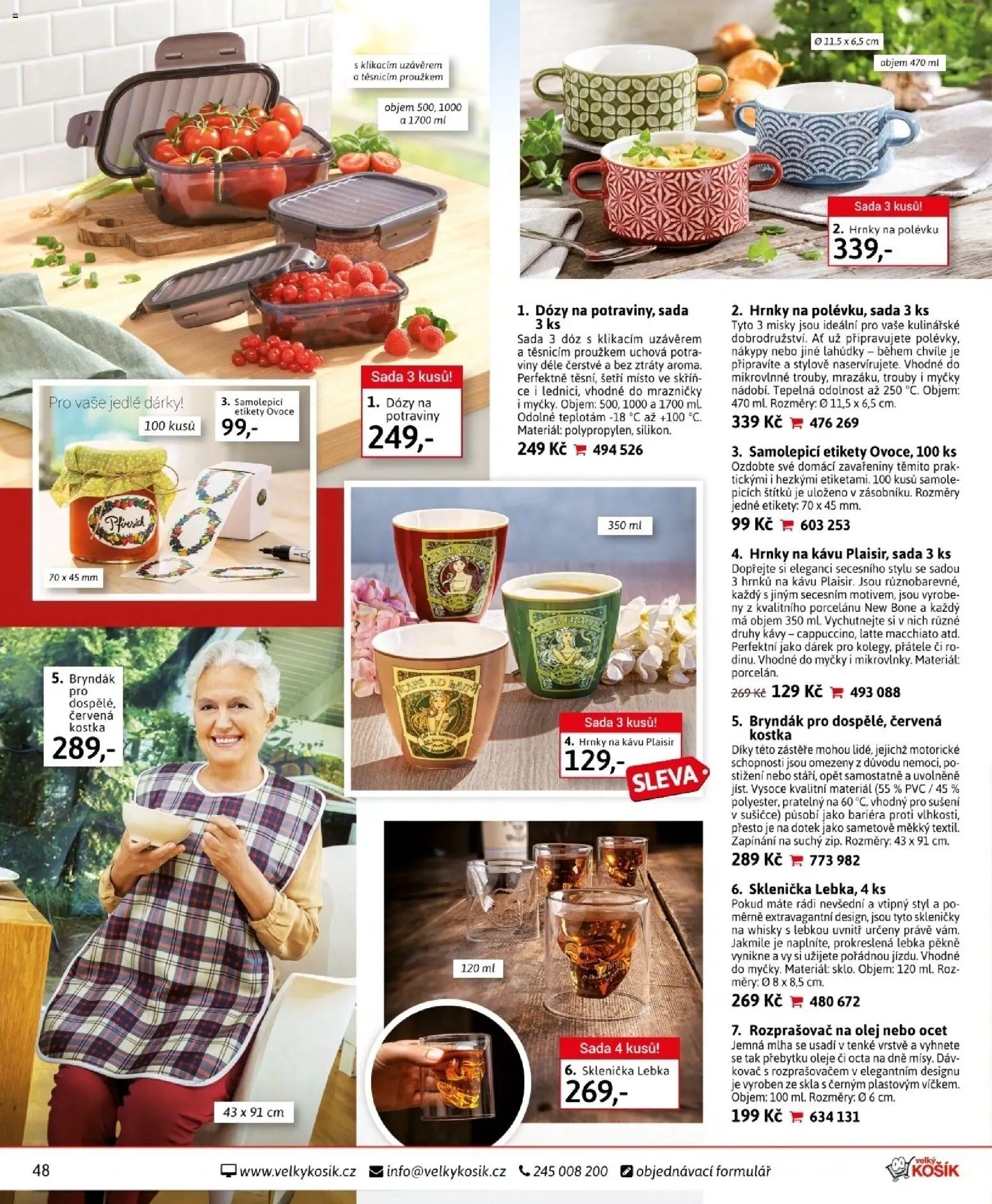 Velký Košík katalog leden 2026 od 01.01.2026 | Strana: 48 | Produkty: Hrnky, Dózy, Olej, Skříň