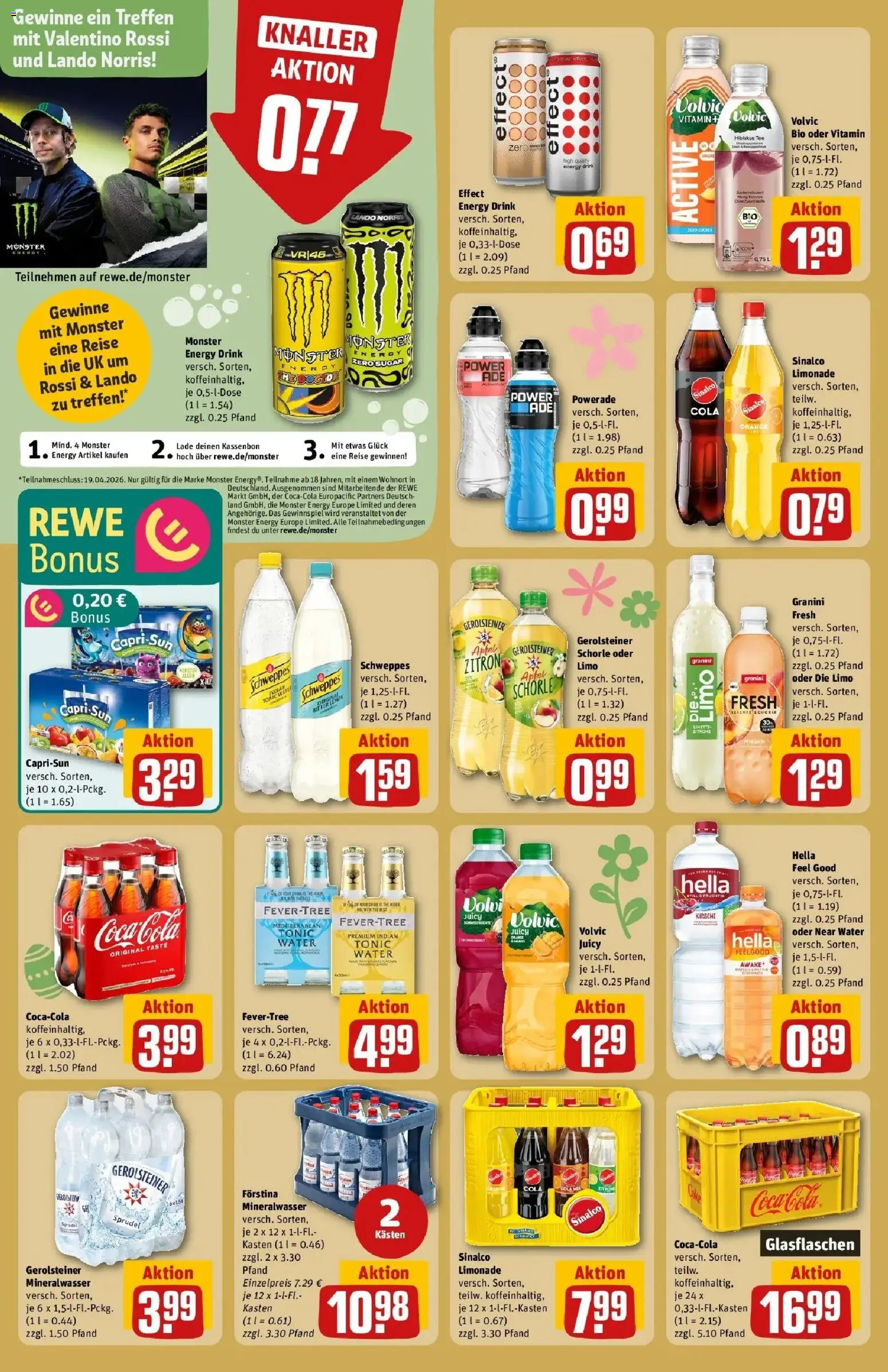 Rewe Prospekt Warstein / Belecke	 – gültig ab 30.03.2026 | Seite: 22 | Produkte: Cola, Monster, Volvic, Gerolsteiner
