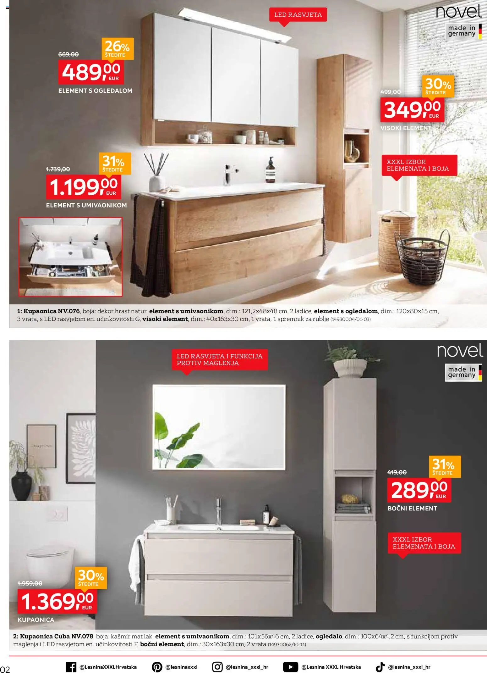 Lesnina katalog | vrijedi od 01.04.2026 | Stranica: 2 | Proizvodi: Kupaonica, Vrata, Rasvjeta