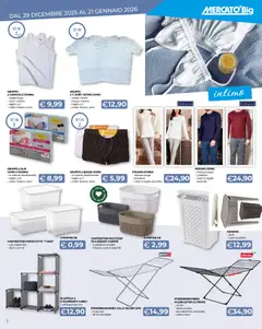 Anteprima del volantino Mercatò Scontatissimo bianco catalogo valido a partire dal 29.12.2025 | Pagina: 7 | Prodotti: Pigiama, Boxer, Stendibiancheria, Alluminio
