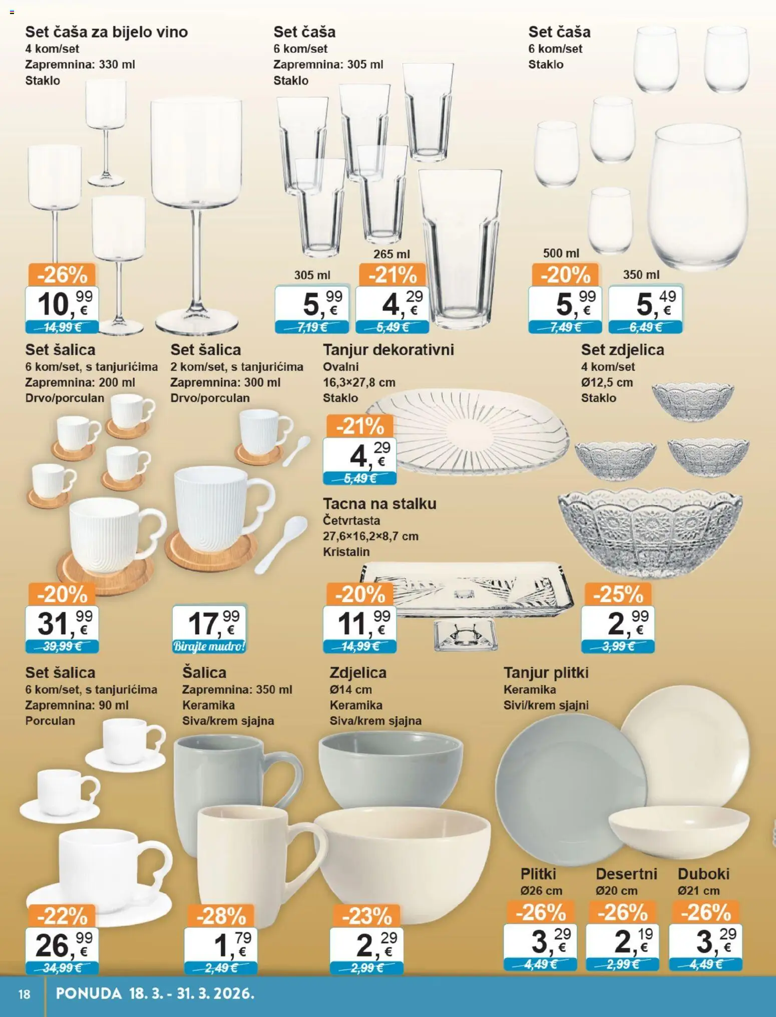 KTC katalog | vrijedi od 18.03.2026 | Stranica: 14 | Proizvodi: Bijelo vino, Vino, Šalica, Tacna