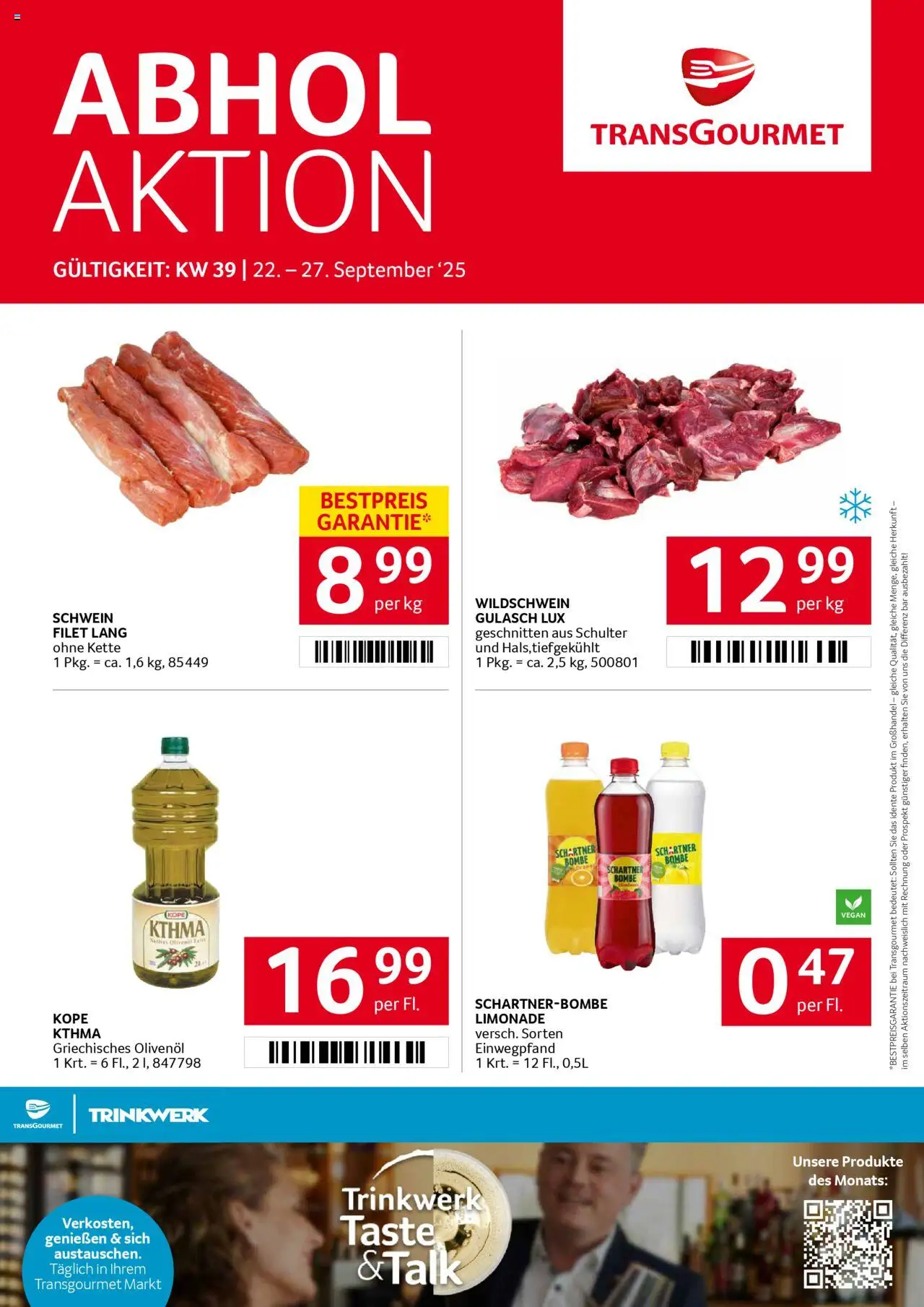Transgourmet Flugblatt gültig ab 22.09.2025 | Seite: 1