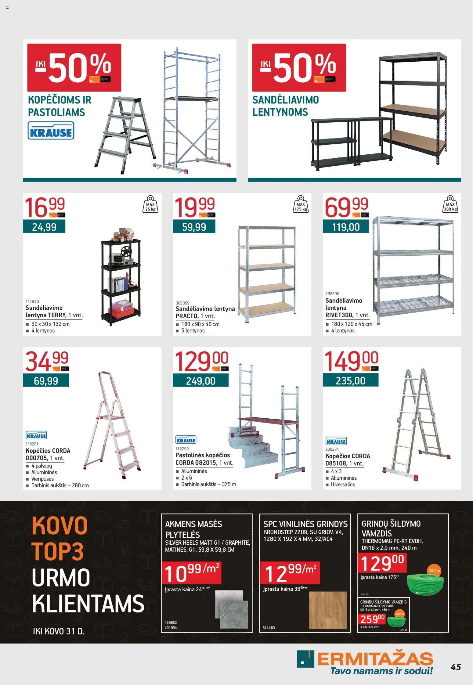 ERMITAŽAS akcijos nuo 02.03.2026 | Puslapis: 45 | Prekių: Lentyna