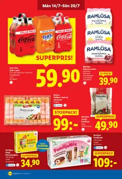 Lidl reklamblad aktuell från 14.07.2025 | Sida: 6 | Produkter: Bacon, Coca cola, Ost, Äpple