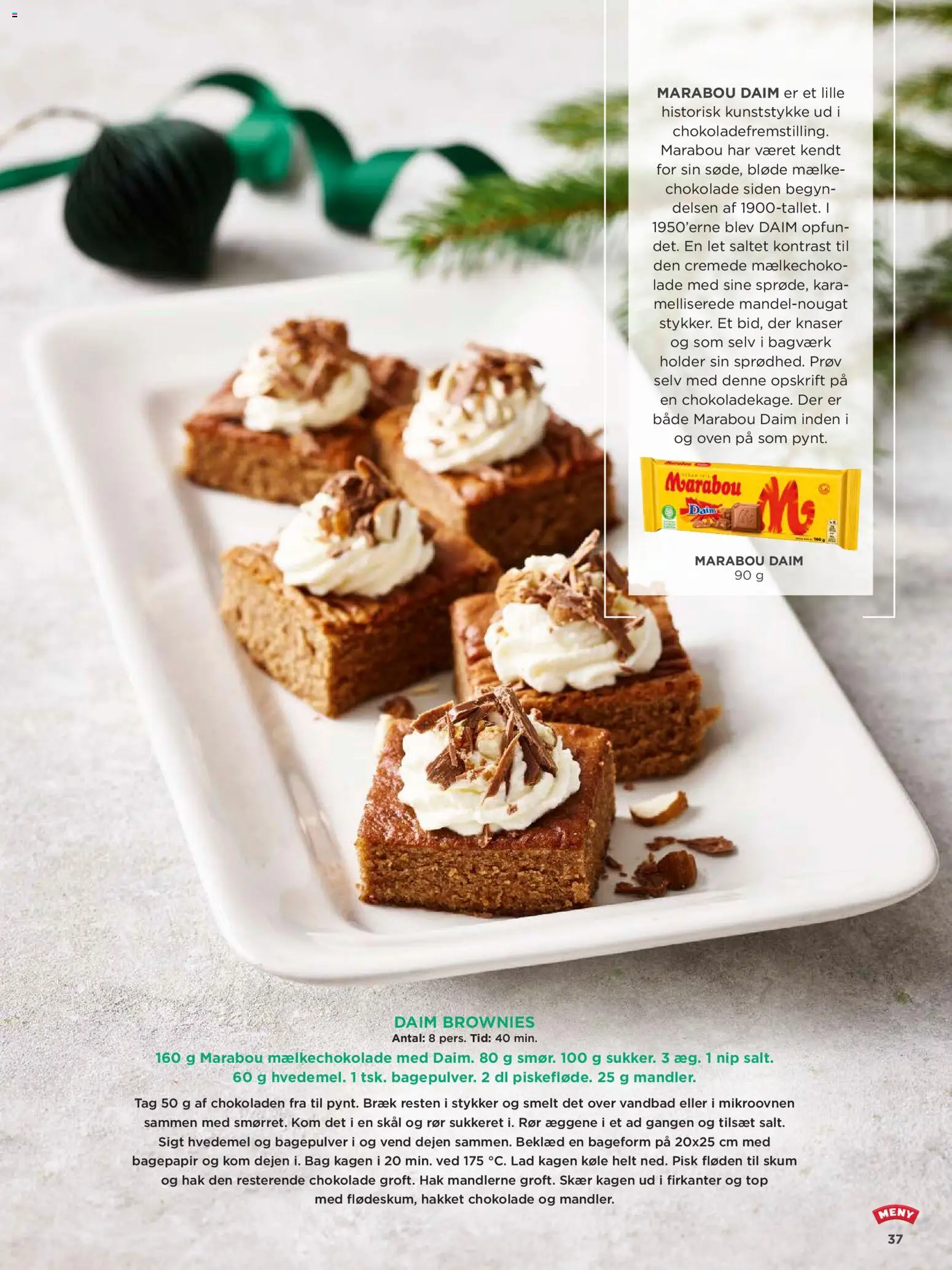 Meny tilbudsavis – gyldig fra 28.11.2025 | Side: 37 | Produkter: Brownies, Chokolade, Hvedemel, Søm