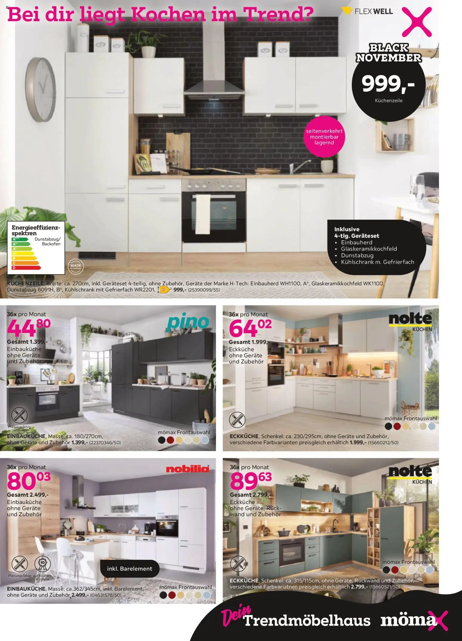 Mömax - Black Friday – gültig ab 10.11.2025 | Seite: 11 | Produkte: Einbauküche, Küchenzeile, Kühlschrank, Backofen