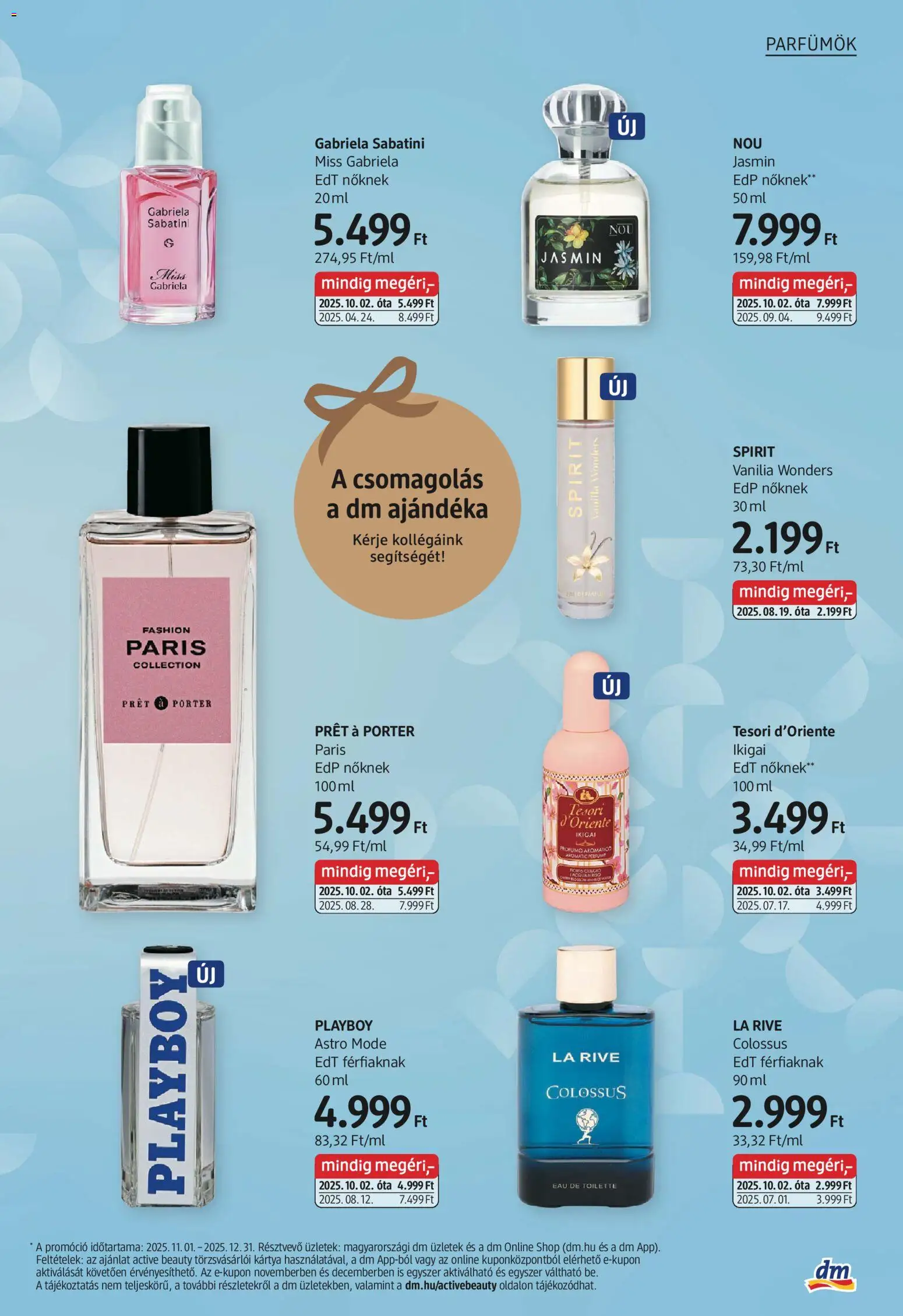 DM Drogerie Markt akciós ujság - amely érvényes a következő dátumtól: 30.10.2025 | Oldal: 11 | Termékek: Parfumok