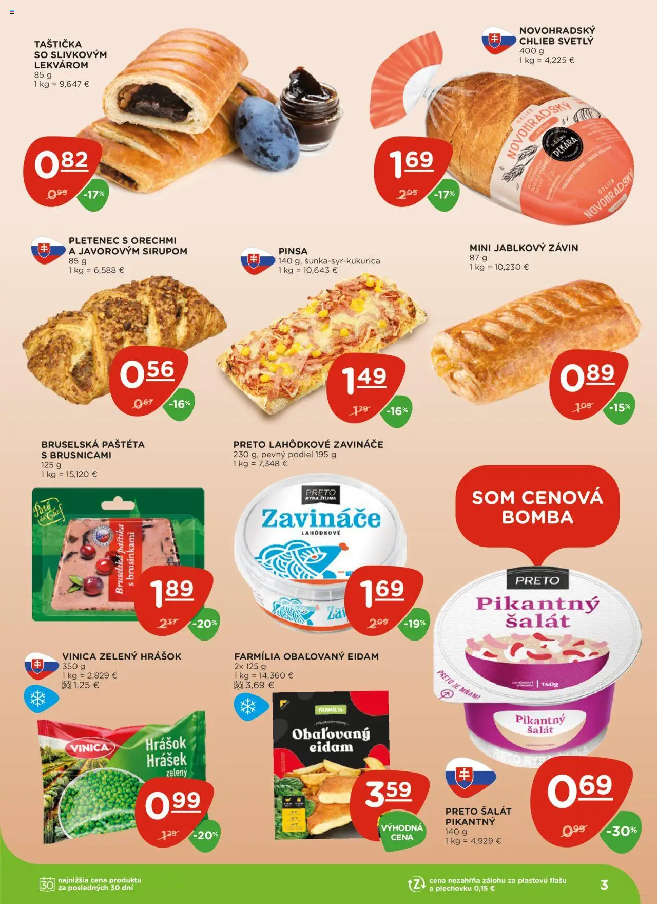 Terno leták │ platný od 19.06.2025 | Strana: 3 | Produkty: Chlieb, Eidam, Ryba, Šalát