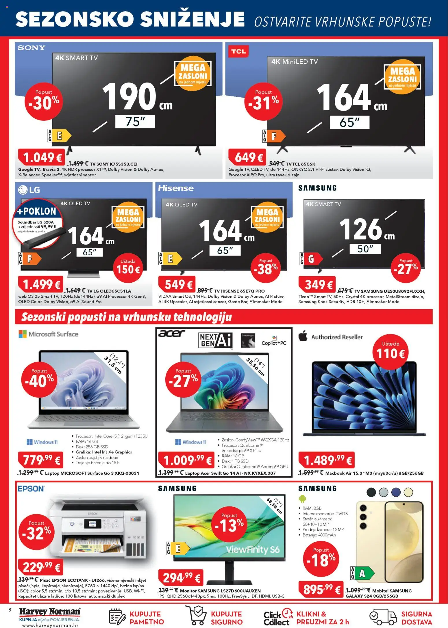 Harvey Norman katalog | vrijedi od 07.01.2026 | Stranica: 8 | Proizvodi: Smart TV, Ladice, Tv, Disk