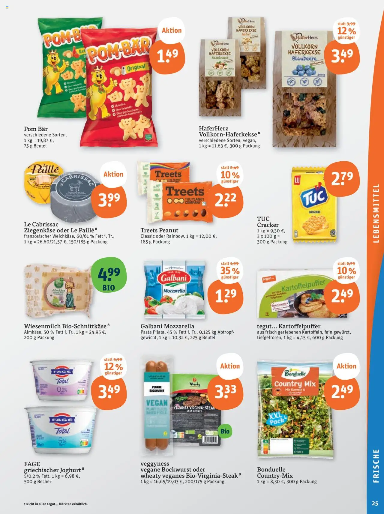 Tegut - Bayern - gültig ab dem 28.07.2025 | Seite: 27 | Produkte: Joghurt, Ziegenkäse, Pasta, Karotte