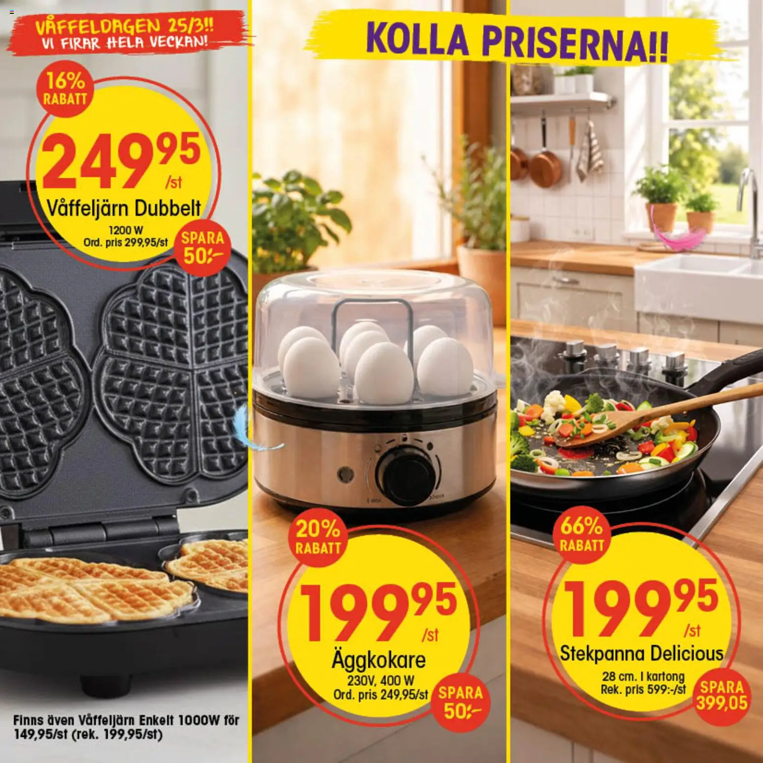 EKO reklamblad aktuell från 23.03.2026 | Sida: 8 | Produkter: Kartong, Våffeljärn, Äggkokare, Stekpanna