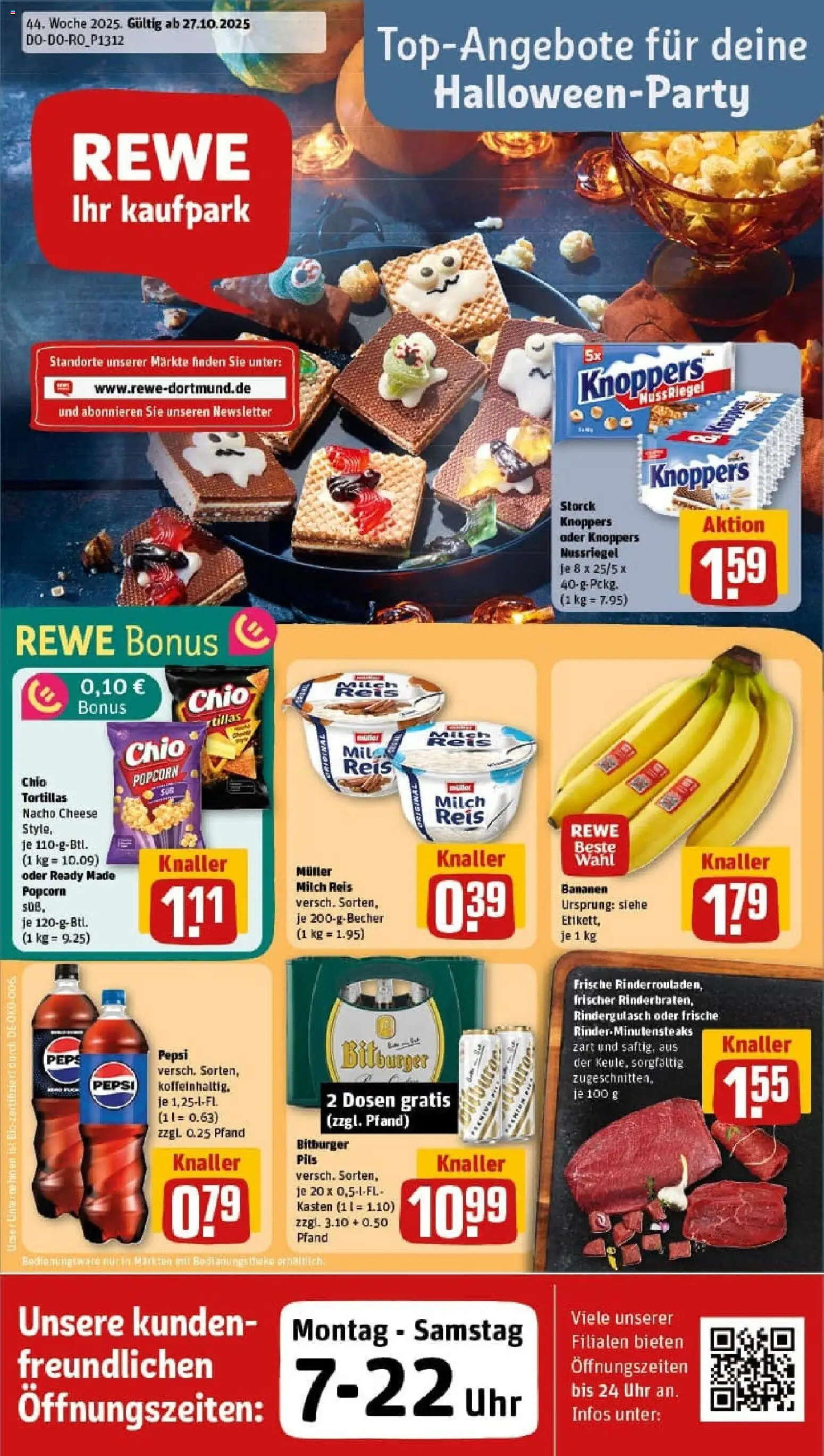 Rewe prospekt Hagen	 – gültig ab 26.10.2025 | Seite: 1 | Produkte: Theke, Pepsi, Chio tortillas, Reis