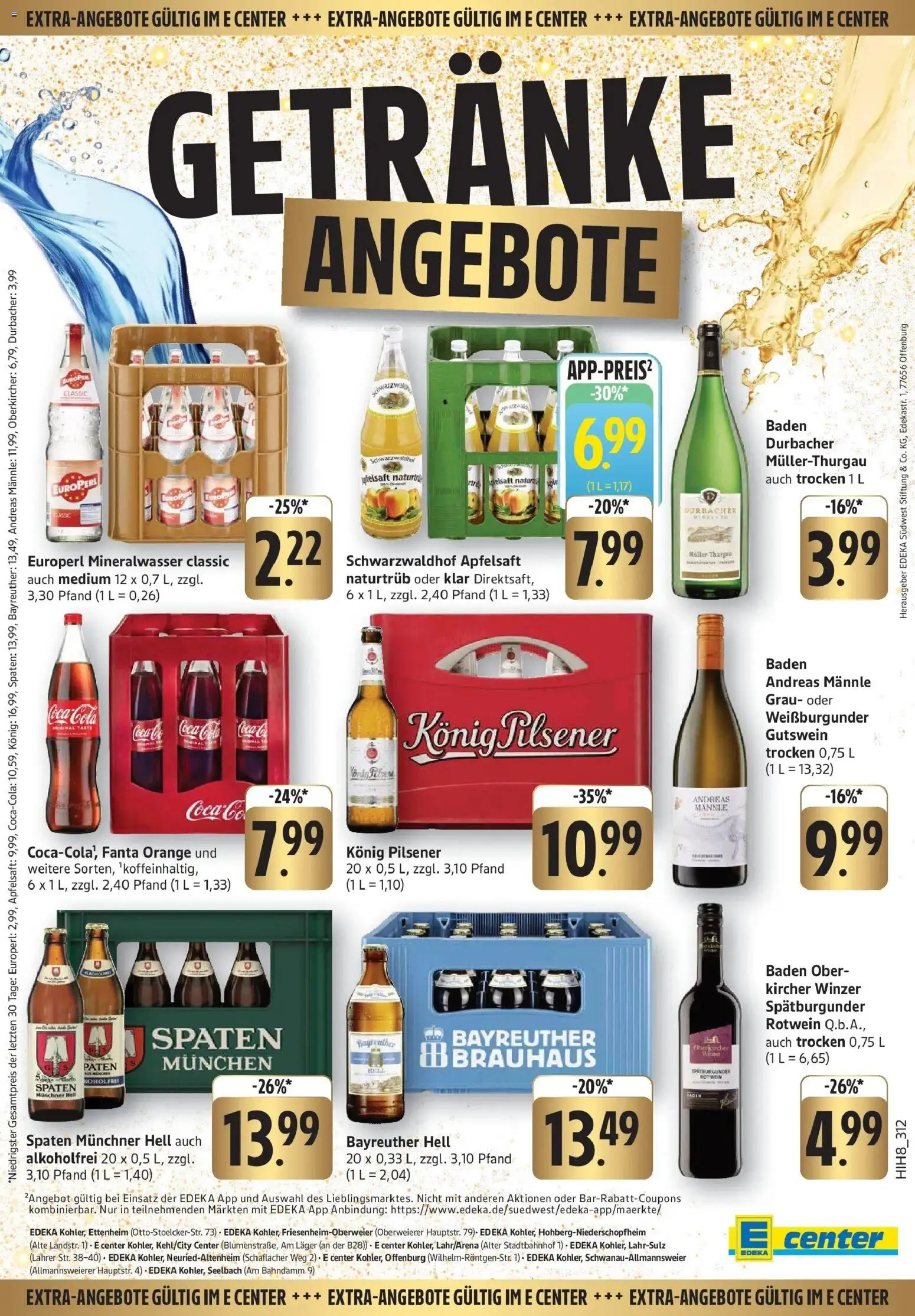Edeka prospekt Ettenheim	 – gültig ab 08.12.2025 | Seite: 40 | Produkte: Coca cola, Cola, Apfelsaft, Mineralwasser