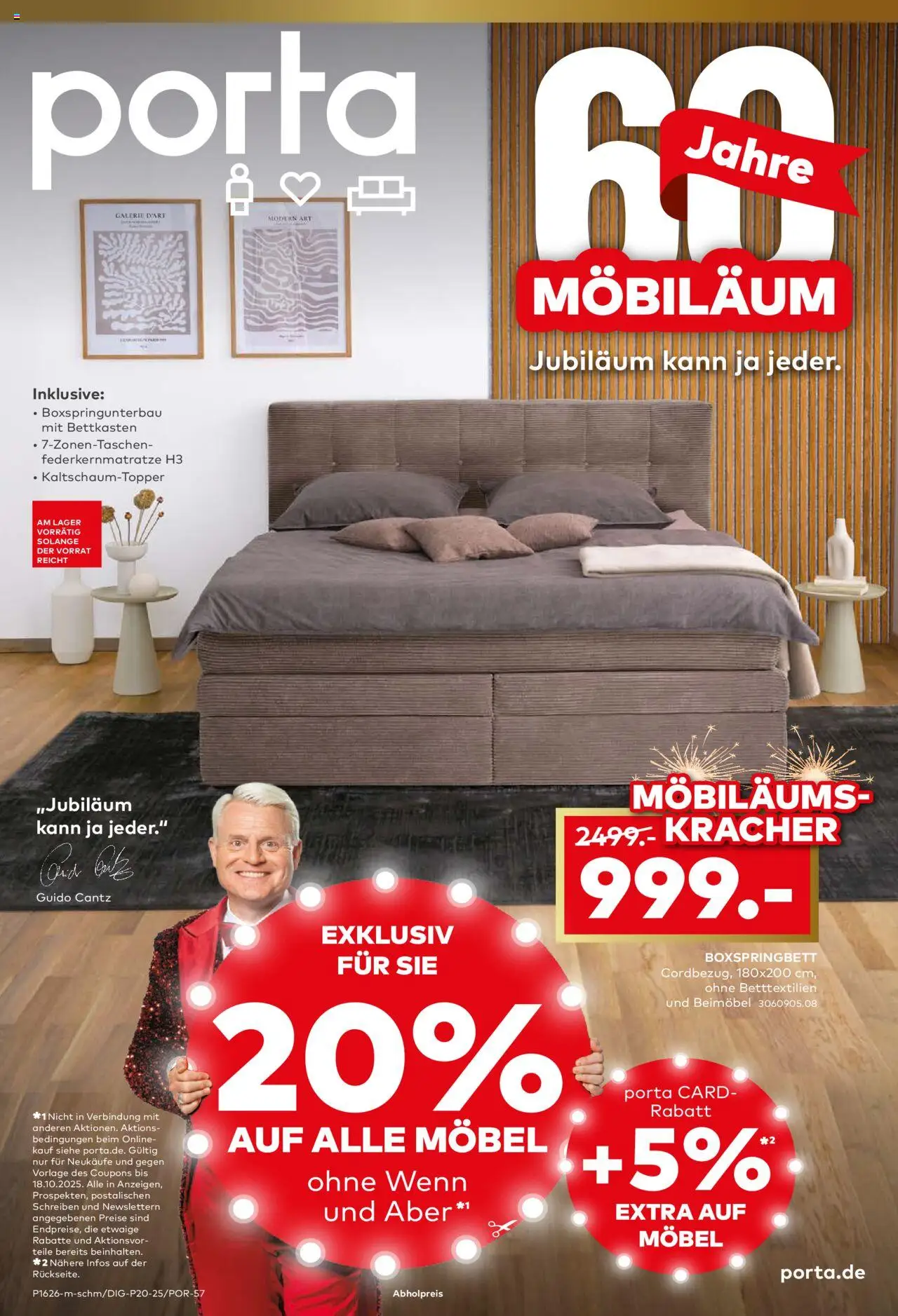 Porta! Möbiläum Bad Vilbel-Dortelweil – gültig ab 05.10.2025 | Seite: 1 | Produkte: Boxspringbett