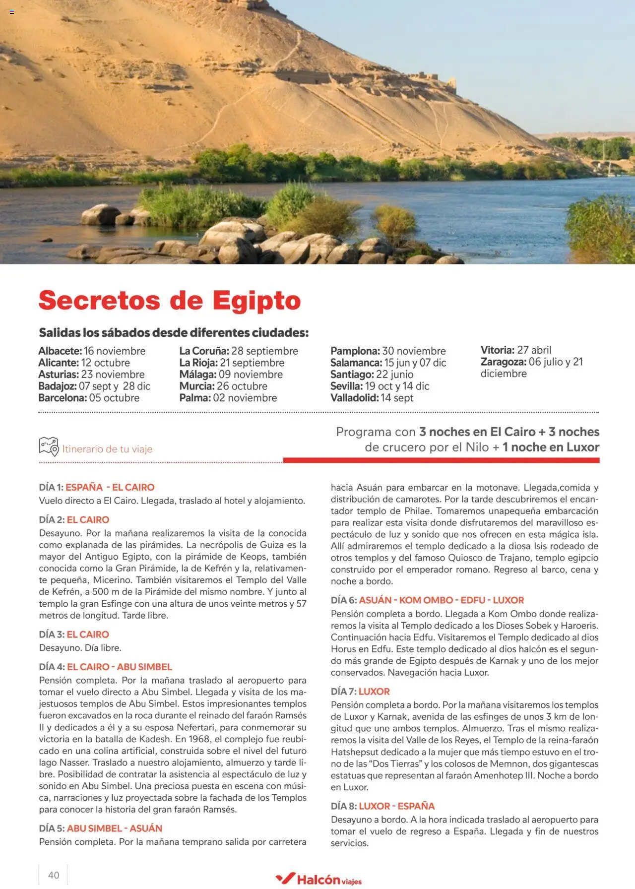 Halcón Viajes Egipto │ válido desde el 15.04.2024 | Página: 40 | Productos: Té, Navegación