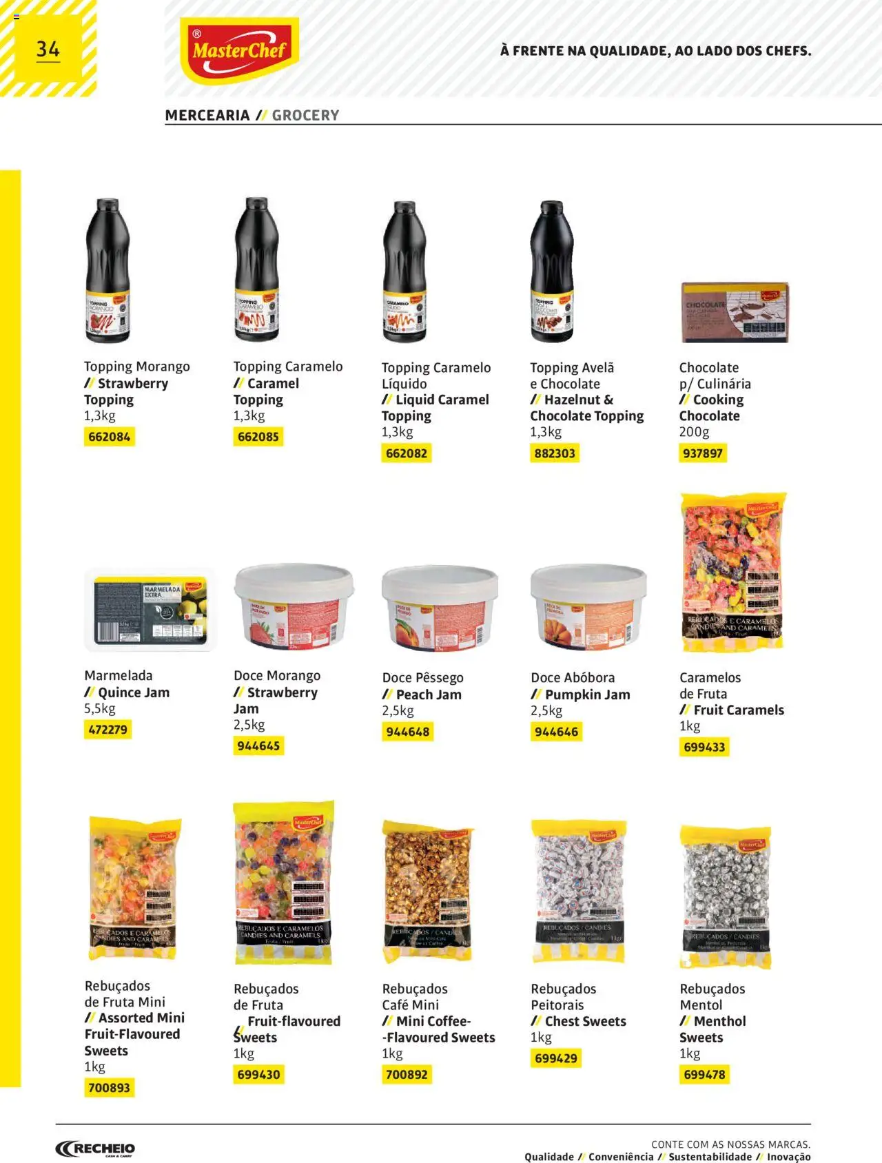Recheio AS NOSSAS MARCAS │ válido de 19.12.2023 | Página: 34 | Produtos: Marmelada, Rebuçados, Chocolate, Abóbora