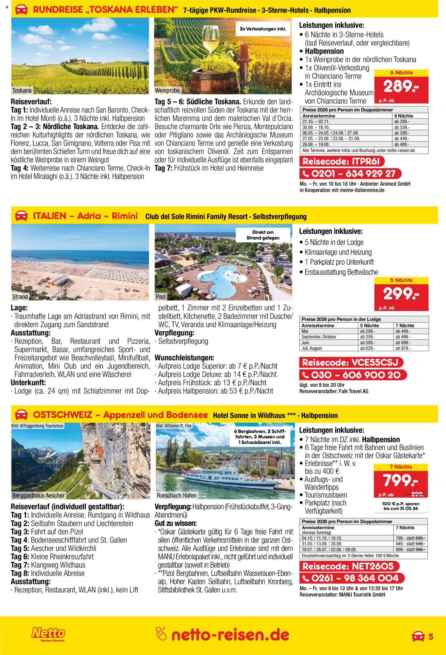 Netto Reisen Prospekt 	 – gültig ab 30.04.2026 | Seite: 5 | Produkte: Klimaanlage, Bettwäsche, Uhr