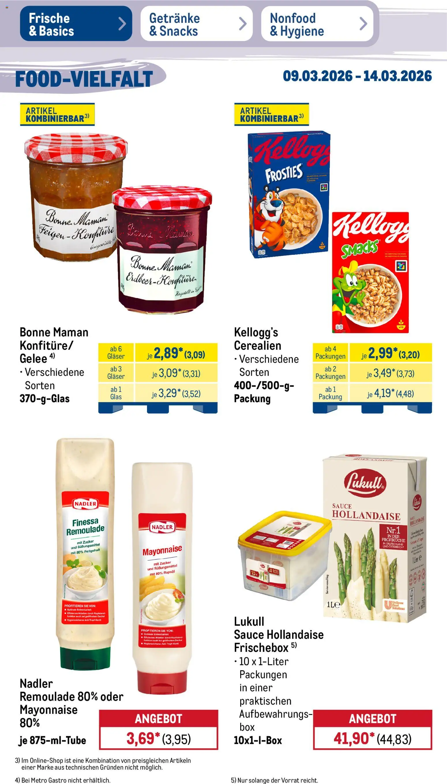 Metro Prospekt 	 – gültig ab 09.03.2026 | Seite: 22 | Produkte: Rapsöl, Mayonnaise, Zucker, Bonne maman