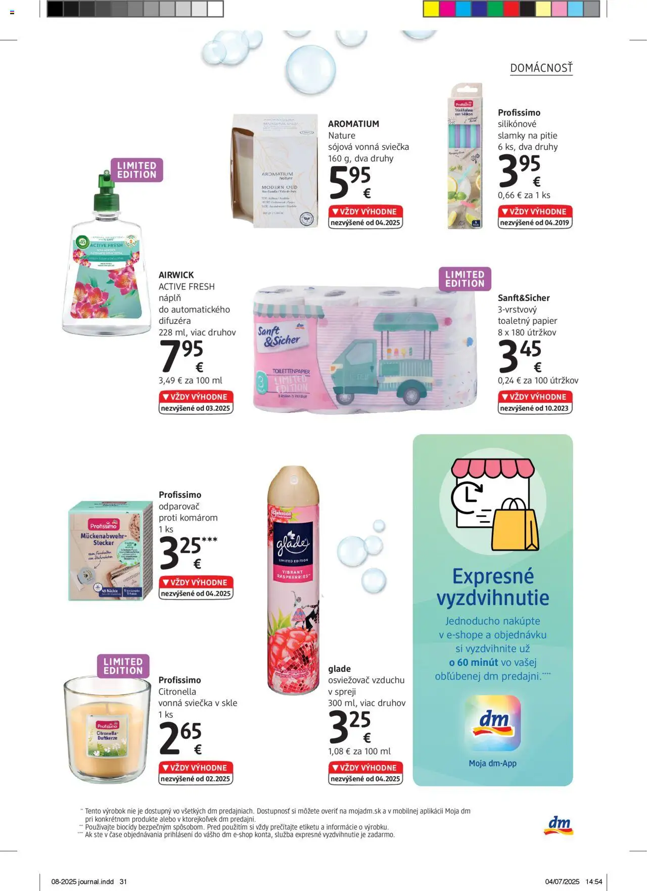 dm drogerie Journal august 2025 │ platný od 01.08.2025 | Strana: 31 | Produkty: Osviežovač vzduchu, Toaletný papier