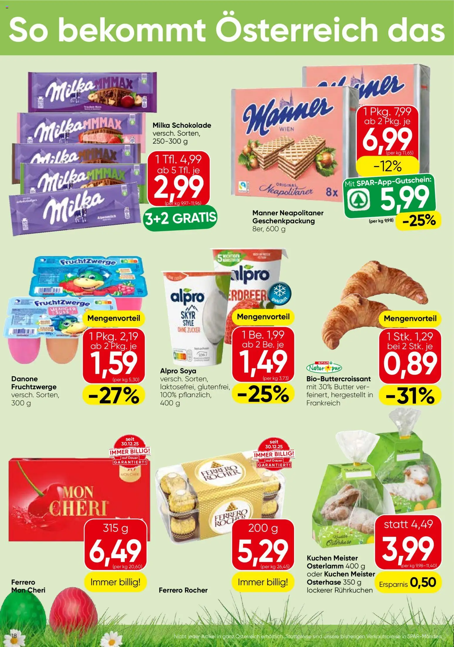 Spar Flugblatt - Kärnten gültig ab 31.03.2026 | Seite: 18 | Produkte: Zucker, Butter, Schokolade
