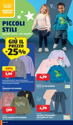 Anteprima del volantino CARDIGAN PER BAMBINI, Cardigan for children, taglie: 122-152 valido a partire dal 09.03.2026 | Pagina: 18 | Prodotti: Felpa, Leggings, Gonna, Cardigan