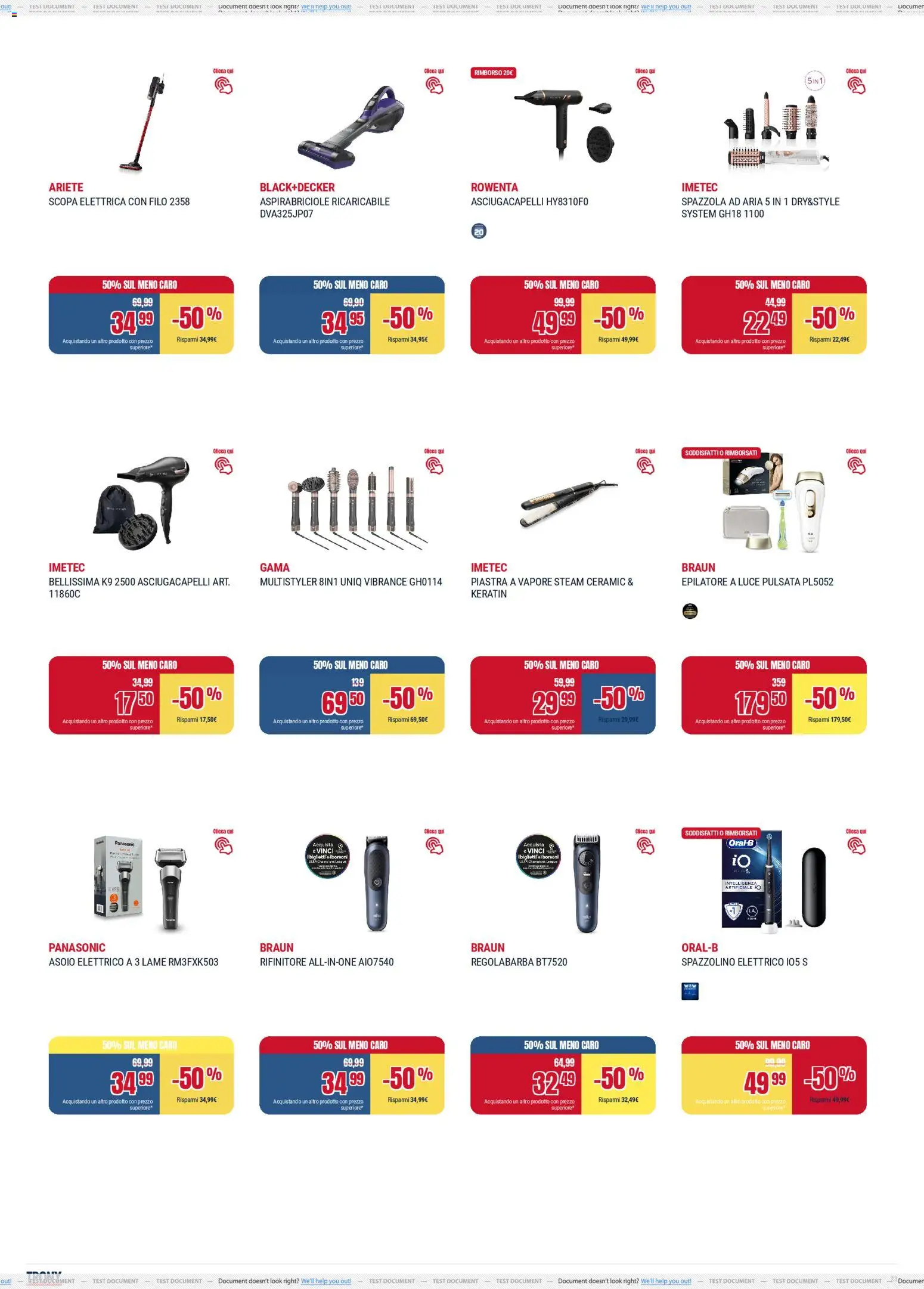 Volantino Trony del 19.02.2026 | Pagina: 23 | Prodotti: Scopa elettrica, Spazzolino, Scopa, Spazzolino elettrico
