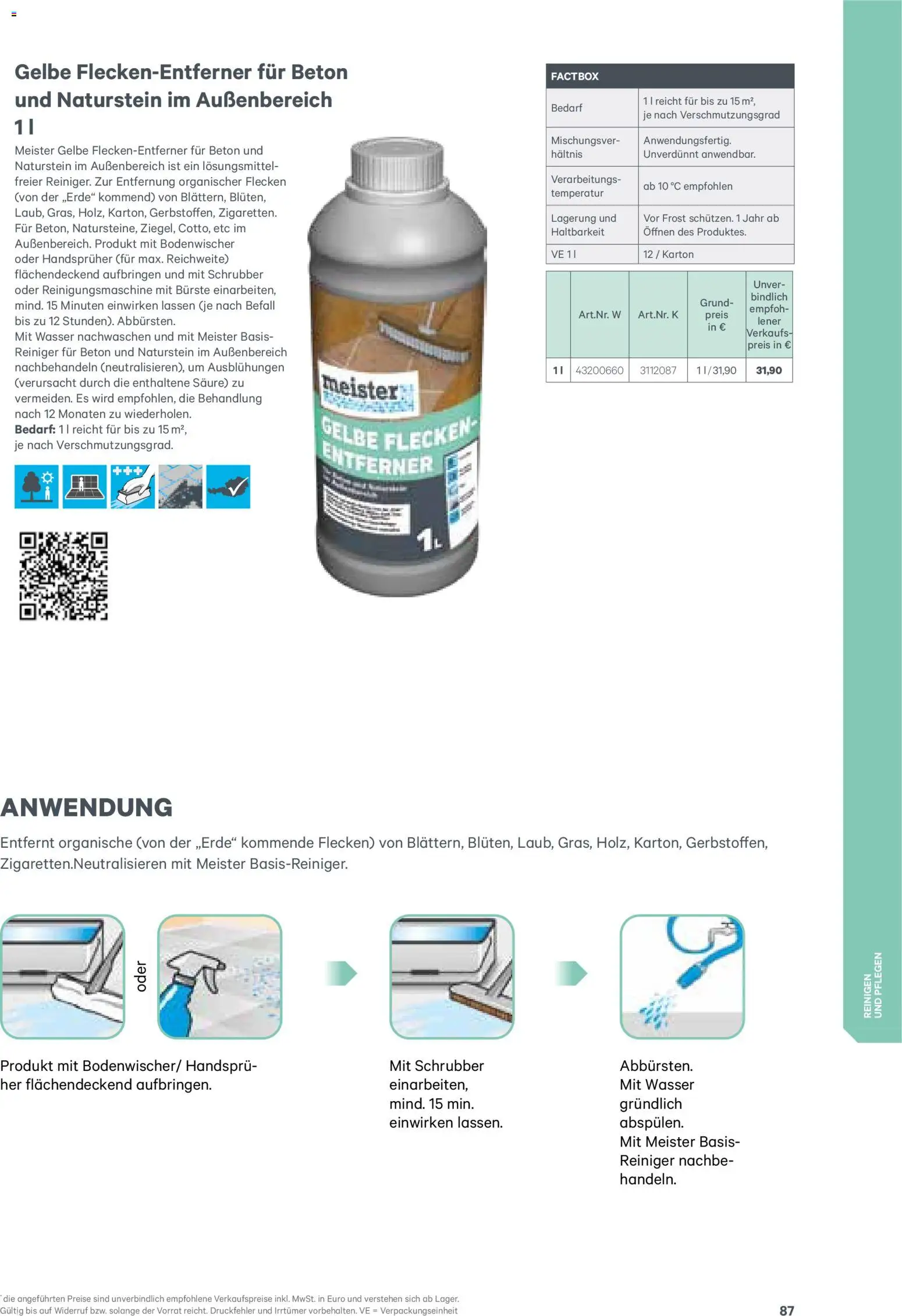 Lagerhaus  Meister Katalog 2026 gültig ab 02.01.2026 | Seite: 87 | Produkte: Wasser, Bürste, Fleckenentferner