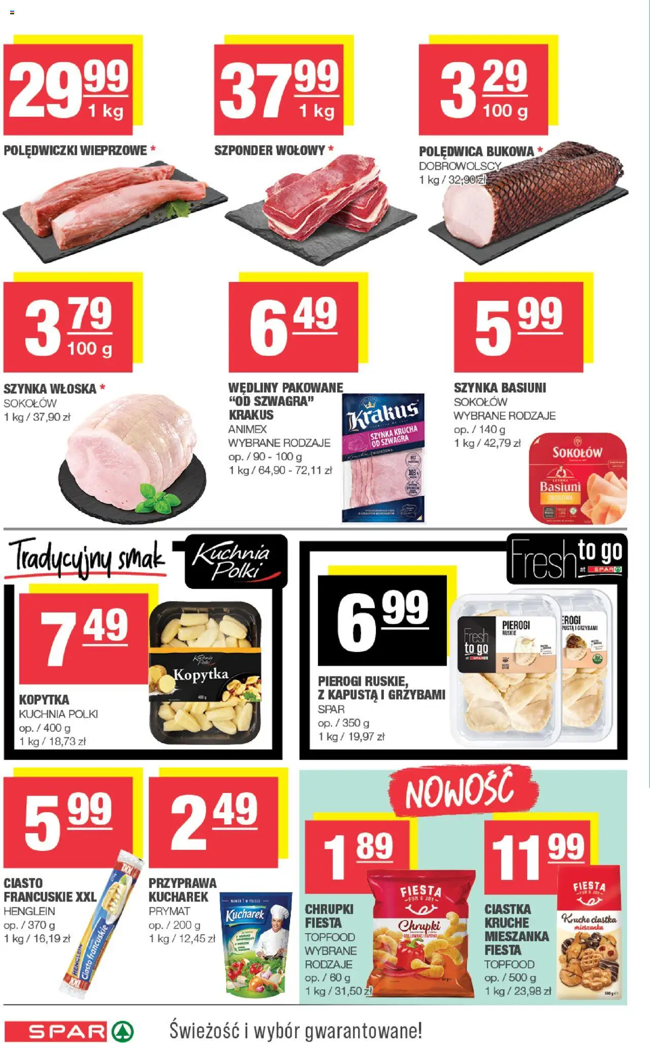Spar Gazetka od 04.06.2025 | Strona: 4 | Produkty: Kapusta, Pierogi, Chrupki, Szynka