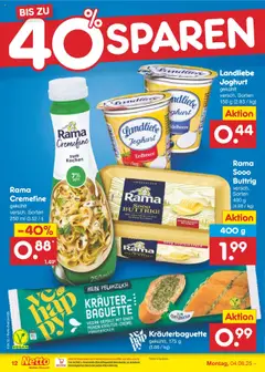 Netto Marken-Discount Prospekt 	 - gültig ab dem 04.08.2025 | Seite: 16 | Produkte: Rama, Joghurt, Baguette, Landliebe joghurt