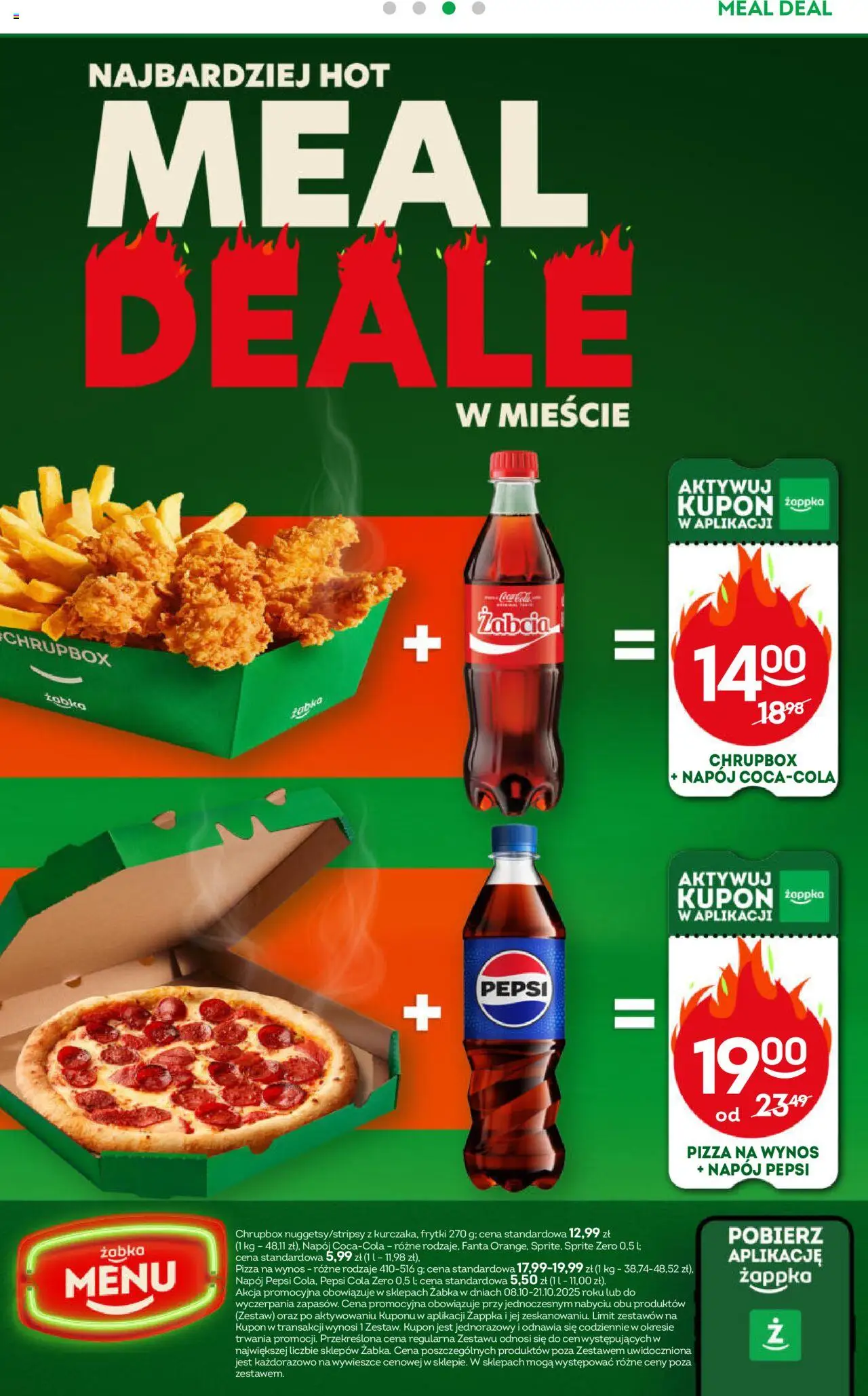 Żabka Gazetka od 08.10.2025 | Strona: 50 | Produkty: Pepsi, Sprite, Pizza, Frytki