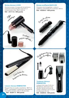  | Page: 24 | Produits: Tondeuse cheveux, Tondeuse, Brosse, Livre