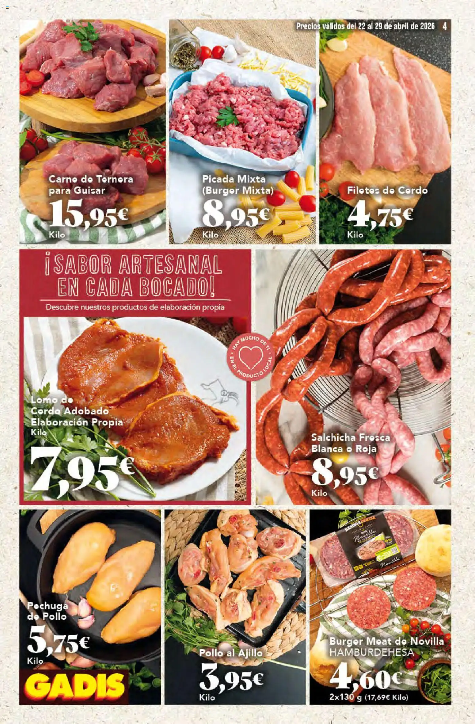 Gadis folleto │ válido desde el 22.04.2026 | Página: 4 | Productos: Cerdo