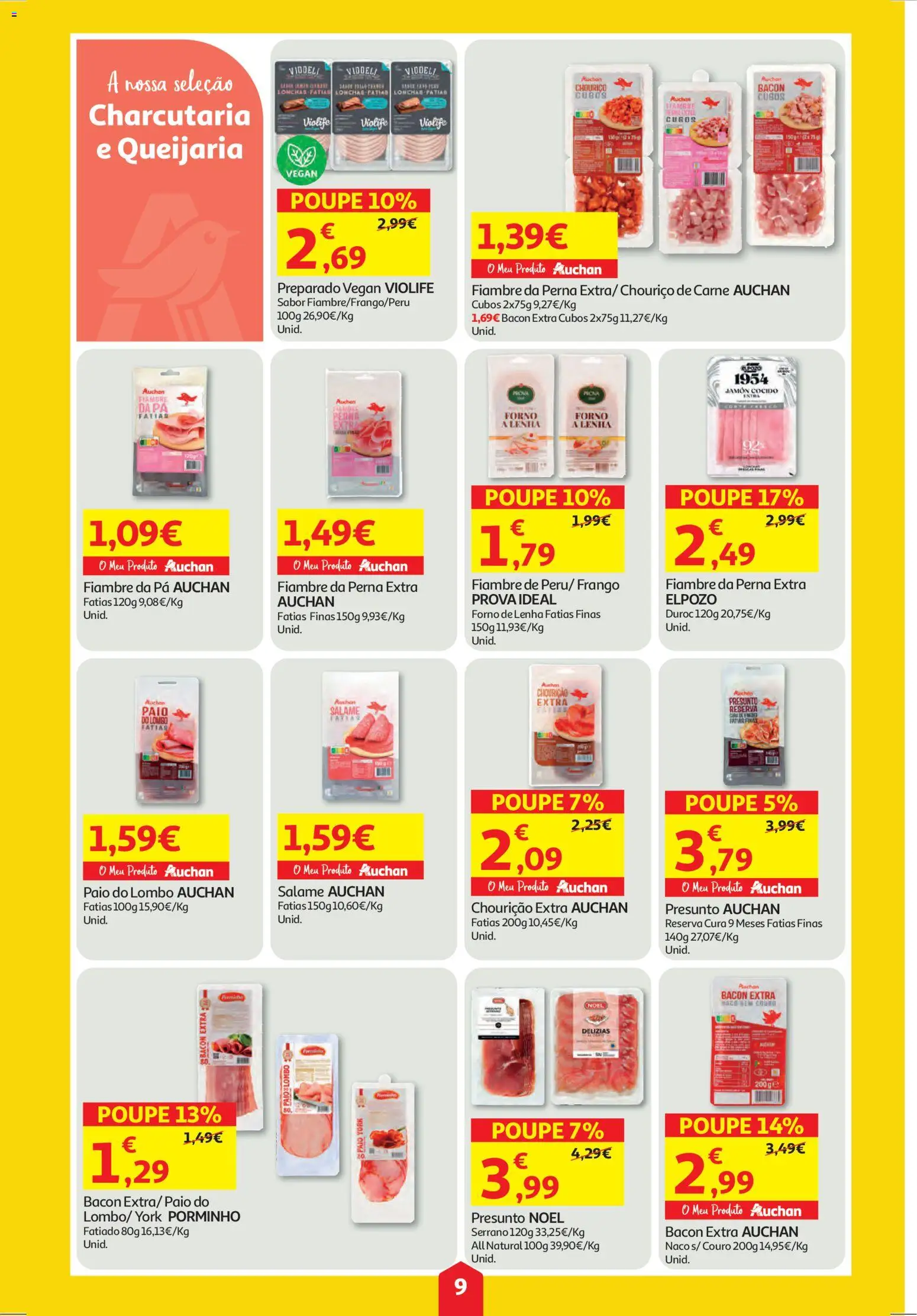 Auchan folheto │ válido de 06.11.2025 | Página: 9 | Produtos: Frango, Salame, Chouriço, Pá