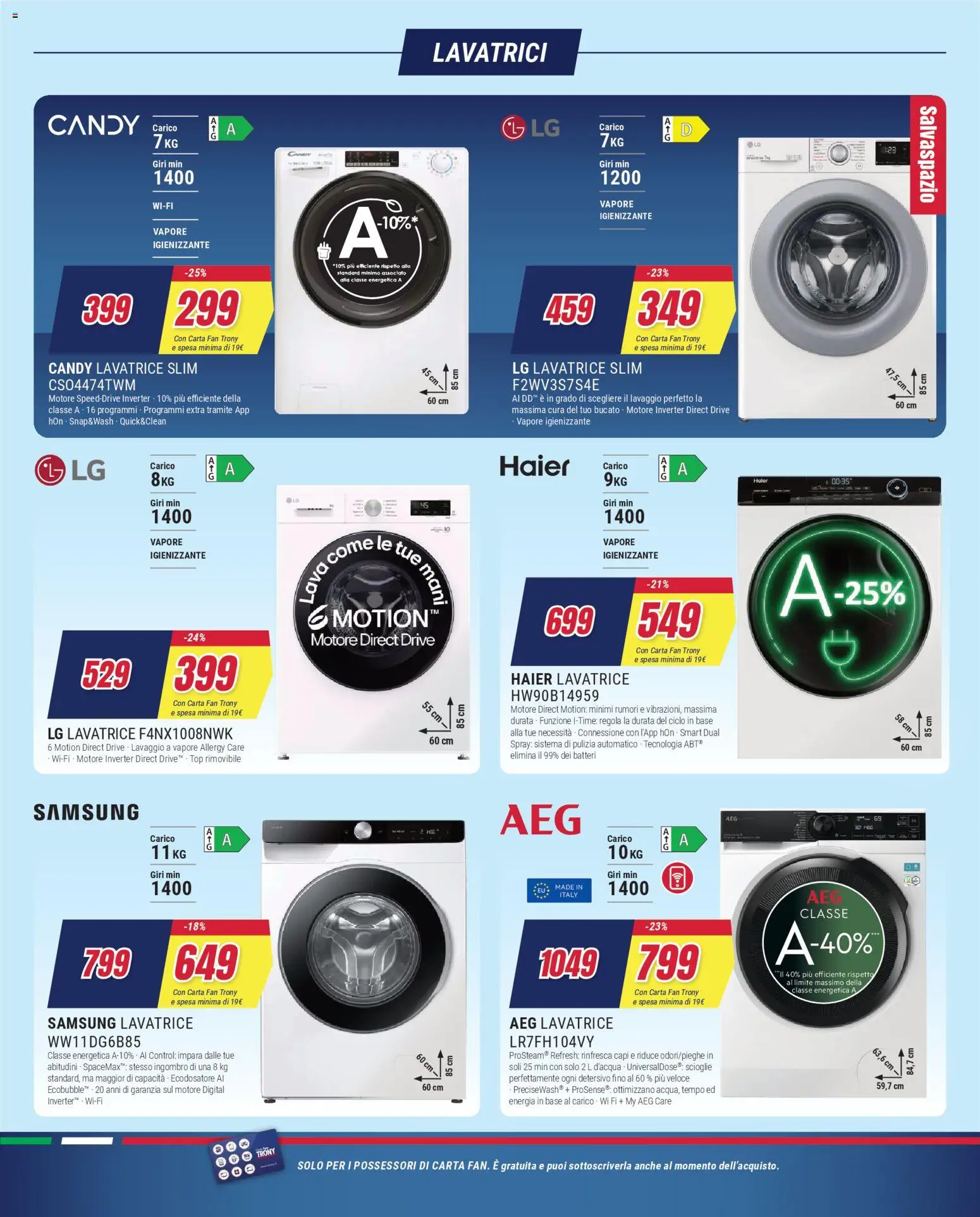 Volantino Trony del 27.12.2025 | Pagina: 23 | Prodotti: Top, Lavatrice, Fan, Samsung