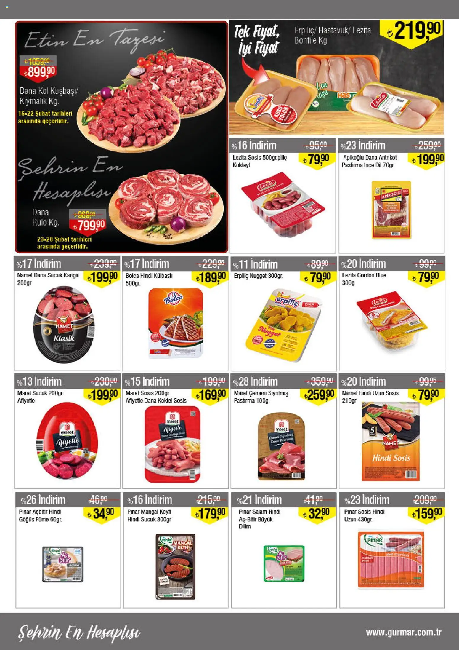 Gürmar - Katalog - 16.02.2026 tarihinden itibaren geçerlidir | Sayfa: 4 | Ürünler: Salam, Sosis, Sucuk