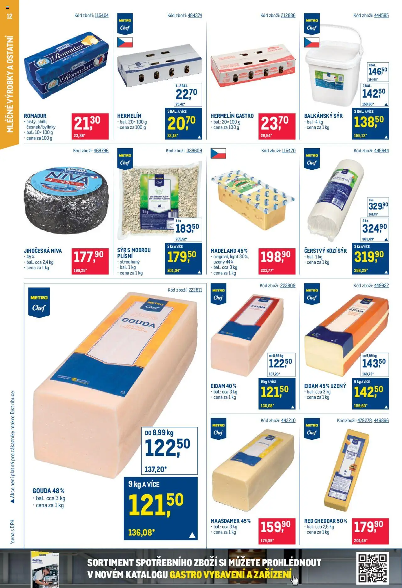 Makro leták - Gastronomie od 18.06.2025 | Strana: 12 | Produkty: Sýr, Balkánský sýr, Eidam, Cheddar