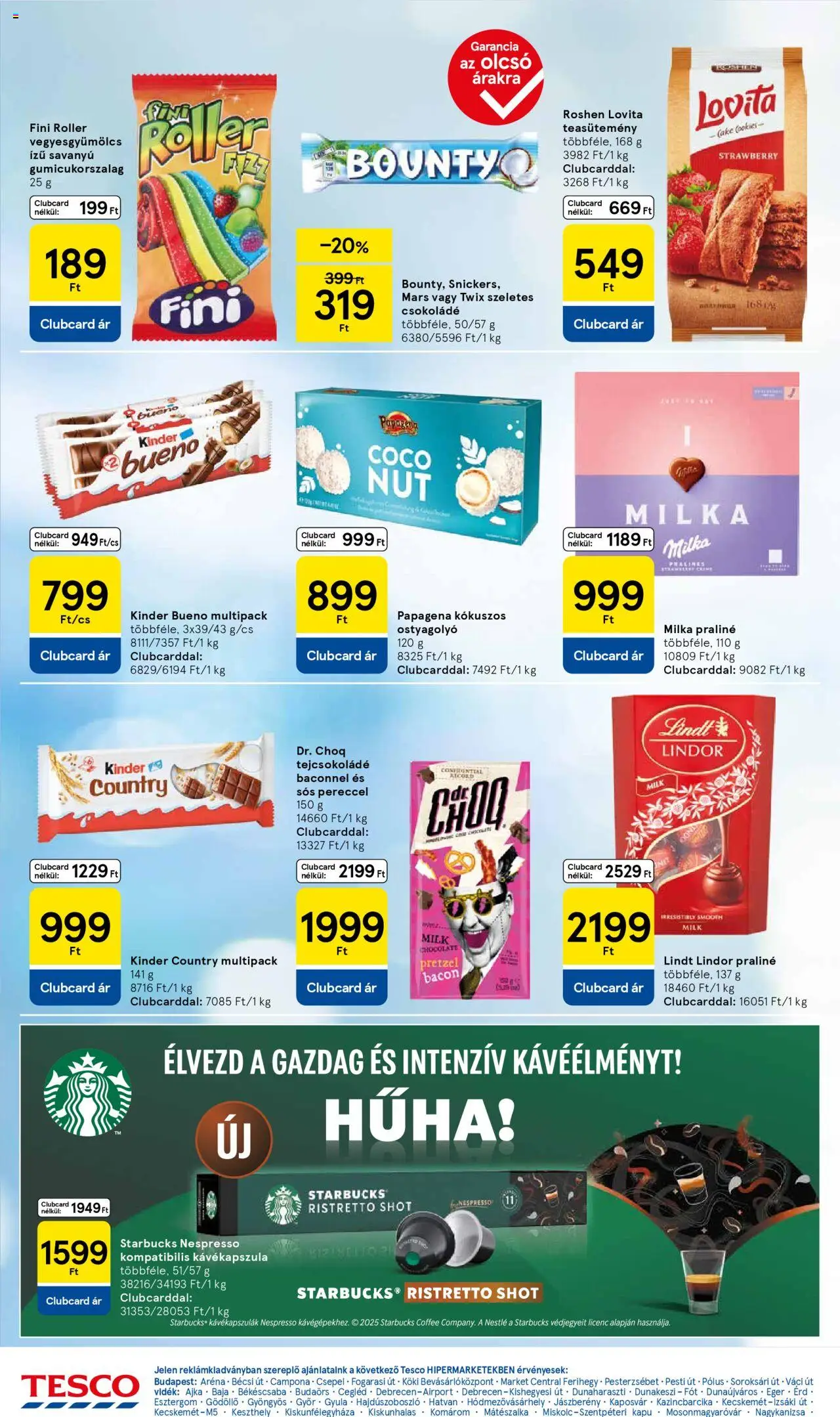 Tesco akciós ujság - amely érvényes a következő dátumtól: 14.08.2025 | Oldal: 22 | Termékek: Bacon, Kapu, Tejcsokoládé, Csokoládé