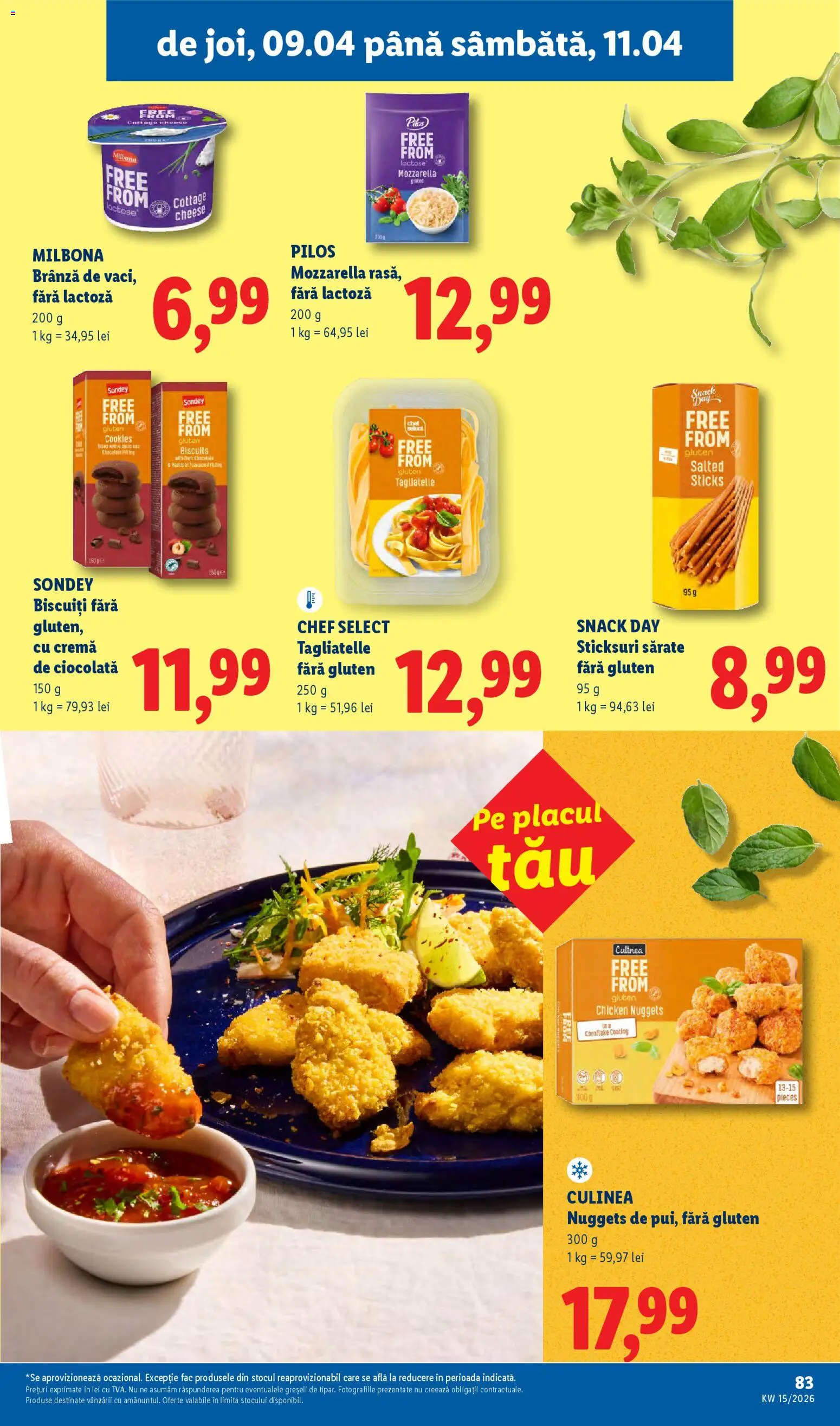 Noul catalog Lidl – valabil de la 06.04.2026 | Pagină: 83 | Produse: Toplar, Mozzarella, Ciocolată, Biscuiți