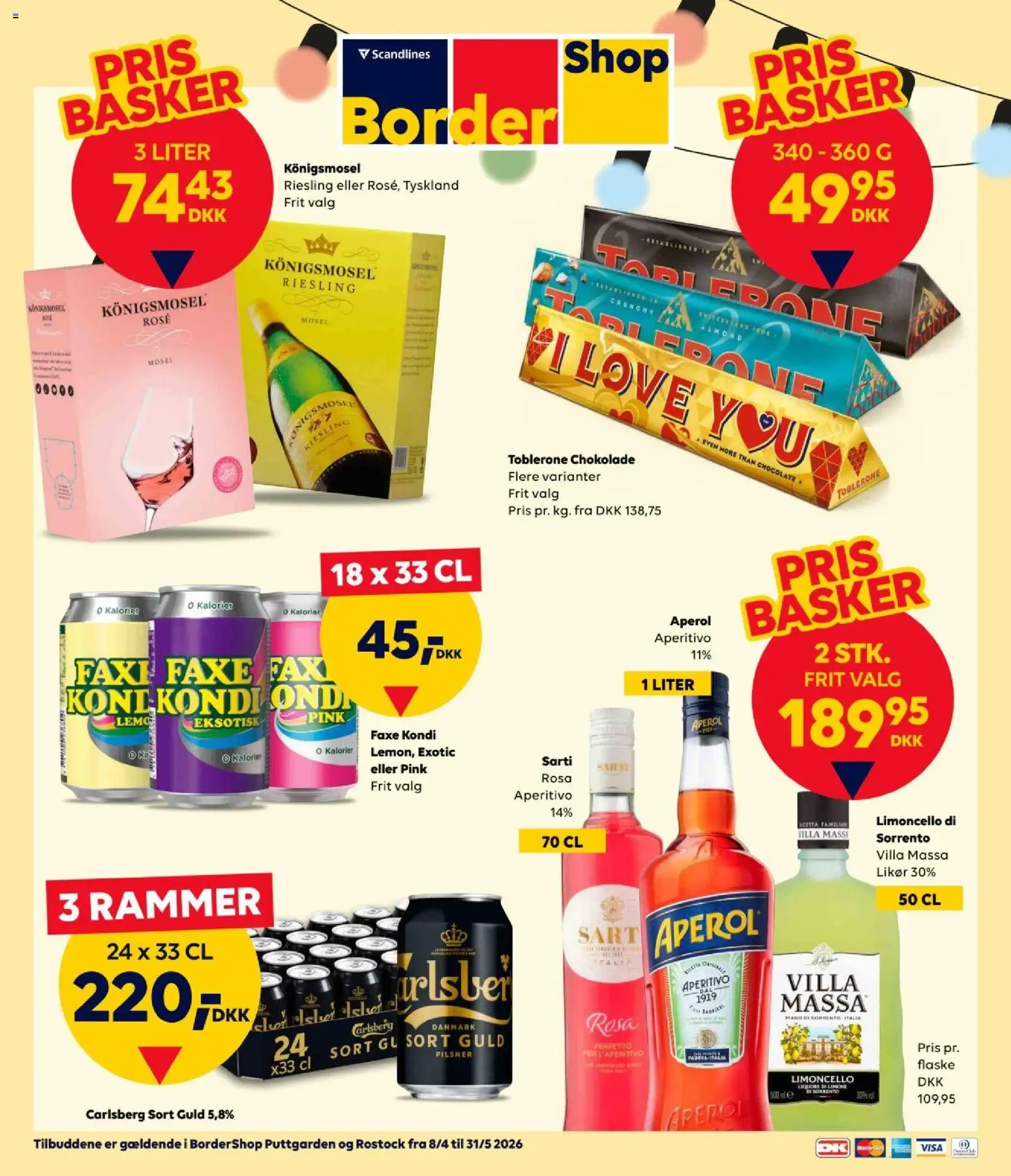 Bordershop tilbudsavis – gyldig fra 08.04.2026 | Side: 1 | Produkter: Rammer, Chokolade, Faxe Kondi