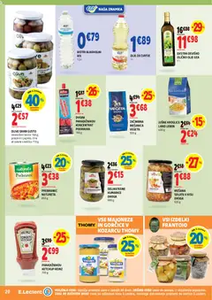 E.leclerc katalog akcije – veljaven od 25.03.2026 | Stran: 20 | Izdelki: Oljčno olje, Olive, Olje, Kumarice