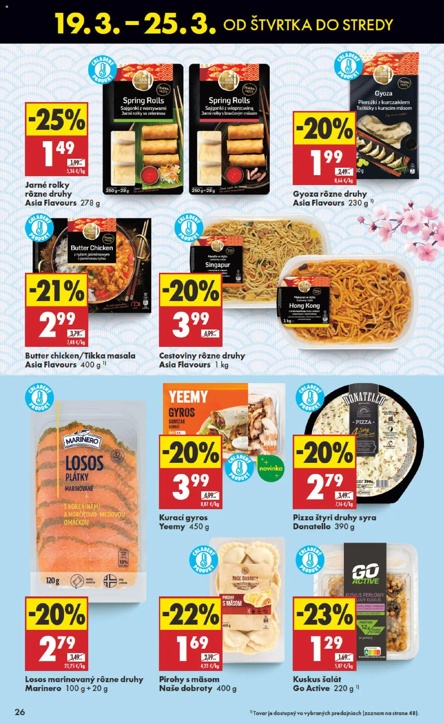 Nové Biedronka akcie – leták je platný od 19.03.2026 | Strana: 26 | Produkty: Pirohy, Protein, Losos, Šalát