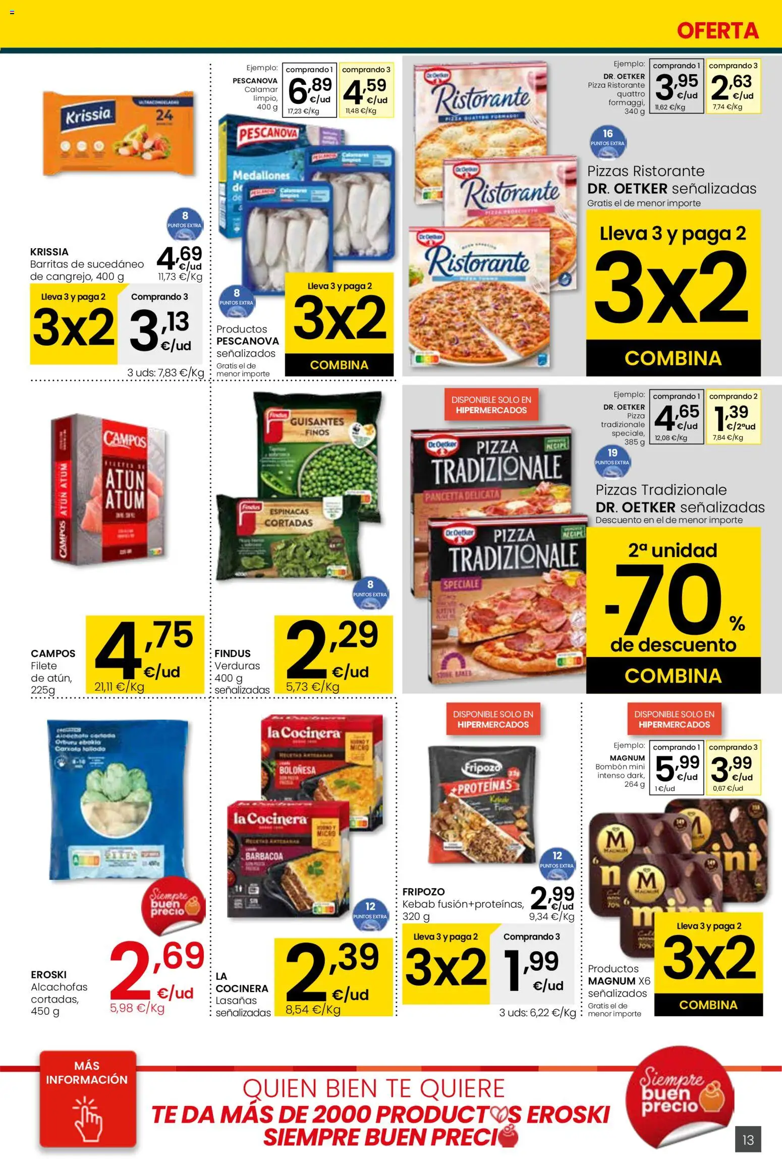 Eroski - Viste tu cesta de primavera  │ válido desde el 12.03.2026 | Página: 13 | Productos: Pizza, Πορσελάνη, Barbacoa, Filete