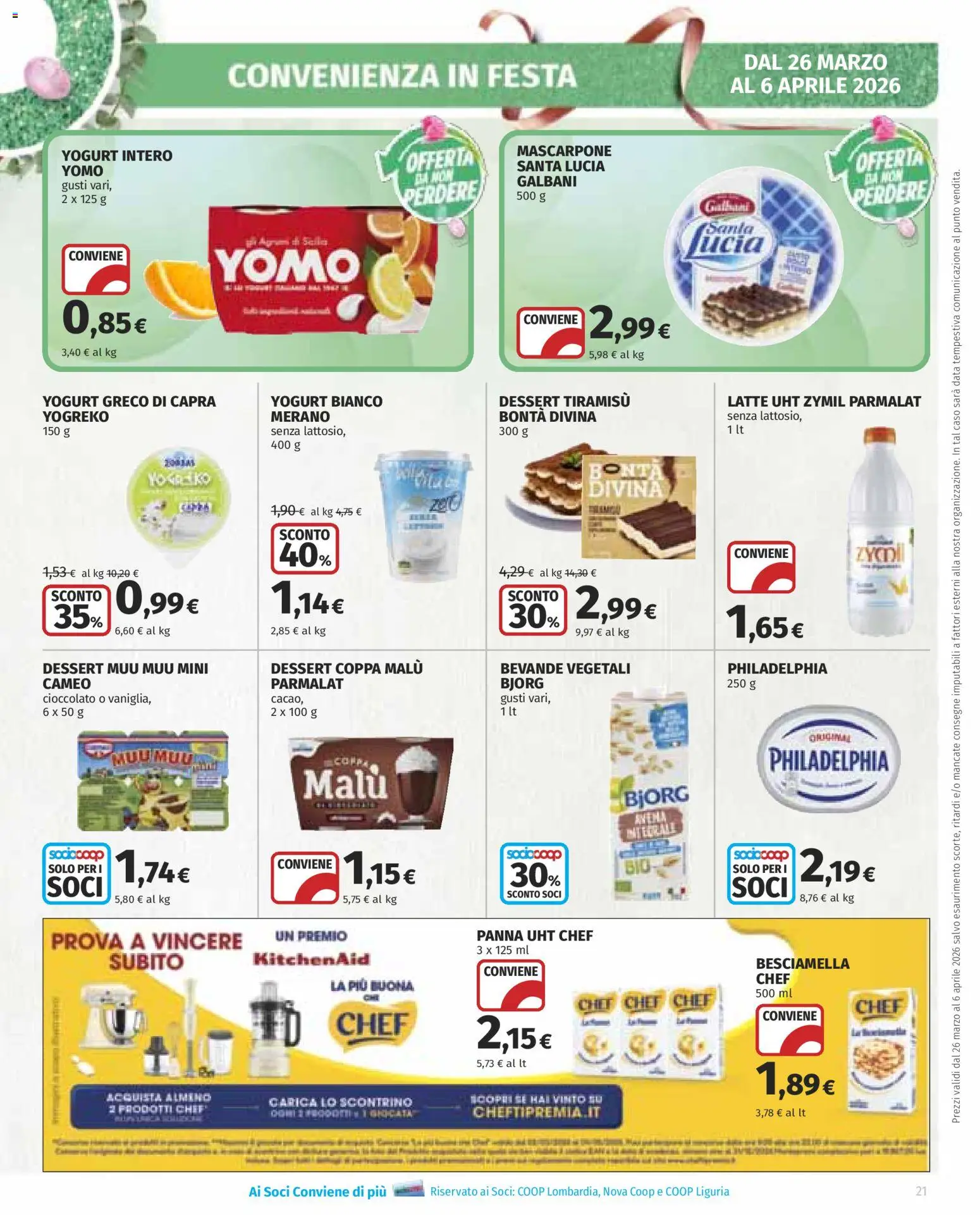 Volantino COOP del 26.03.2026 | Pagina: 21 | Prodotti: Cioccolato, Latte, Data, Besciamella