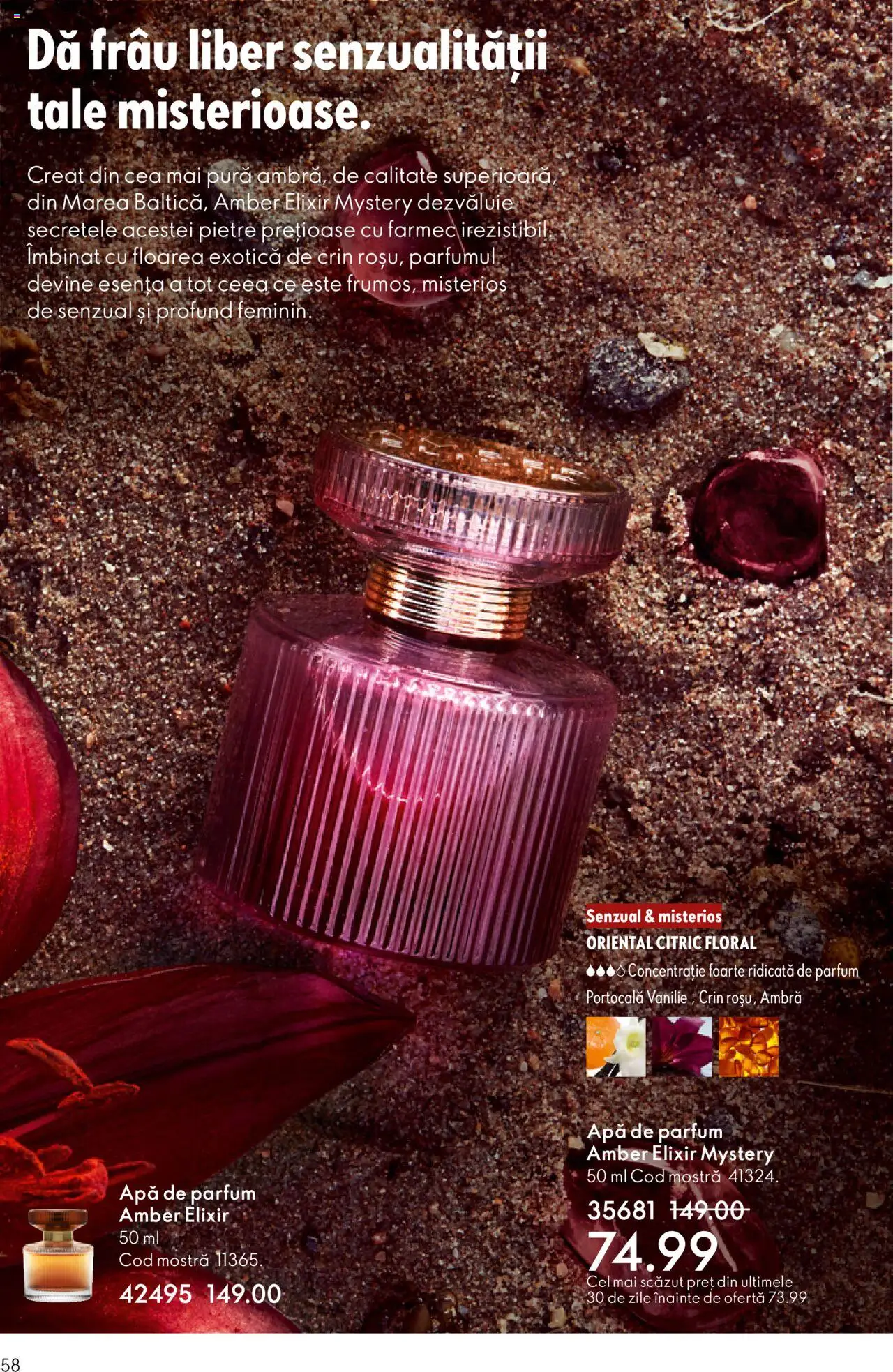 Noul catalog Oriflame – valabil de la 22.10.2025 | Pagină: 58 | Produse: Apă de parfum, Elixir, Parfum, Apă