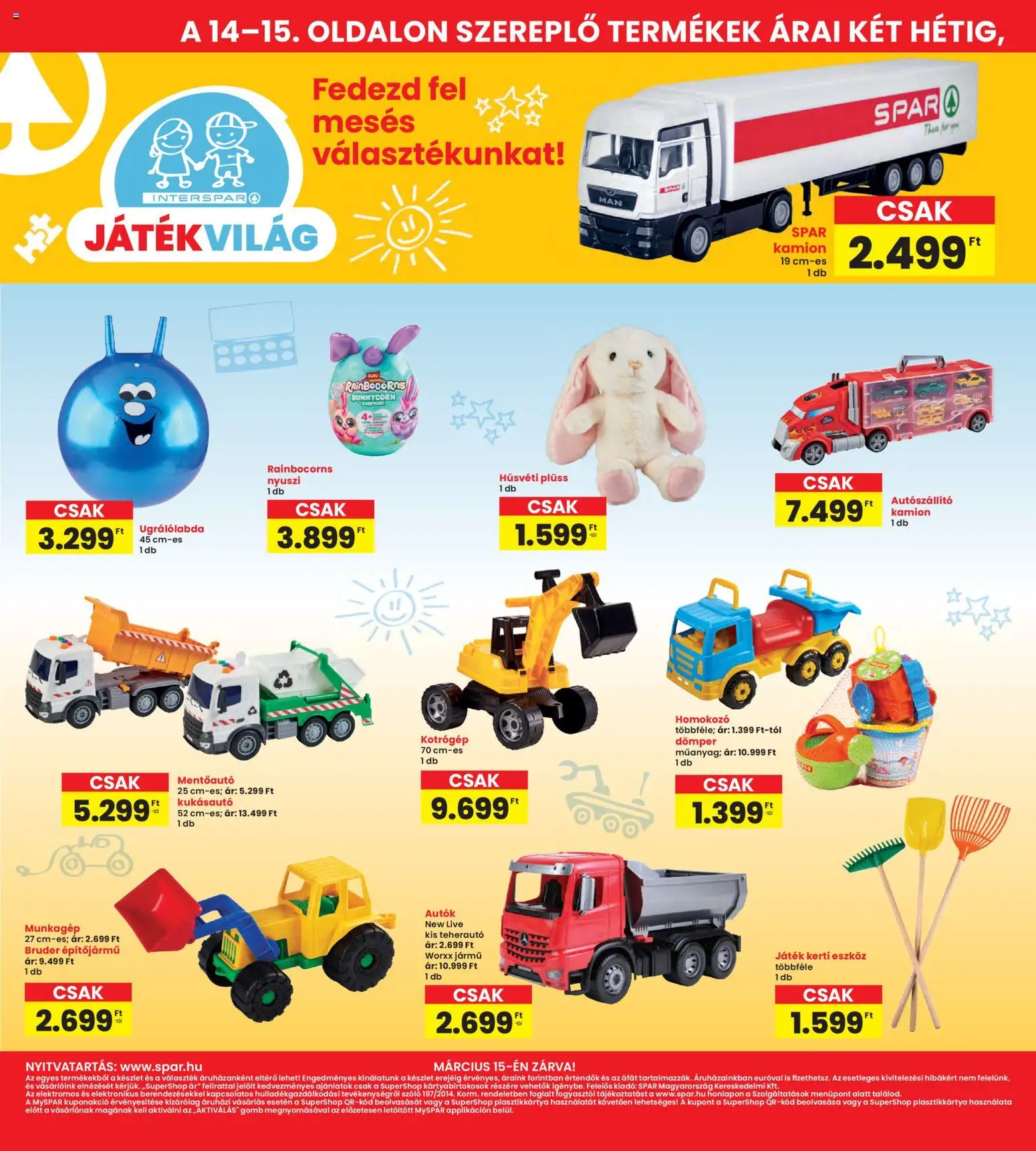 Interspar akciós ujság - amely érvényes a következő dátumtól: 12.03.2026 | Oldal: 14 | Termékek: Szőlő, Játék, Plüss, Homokozo