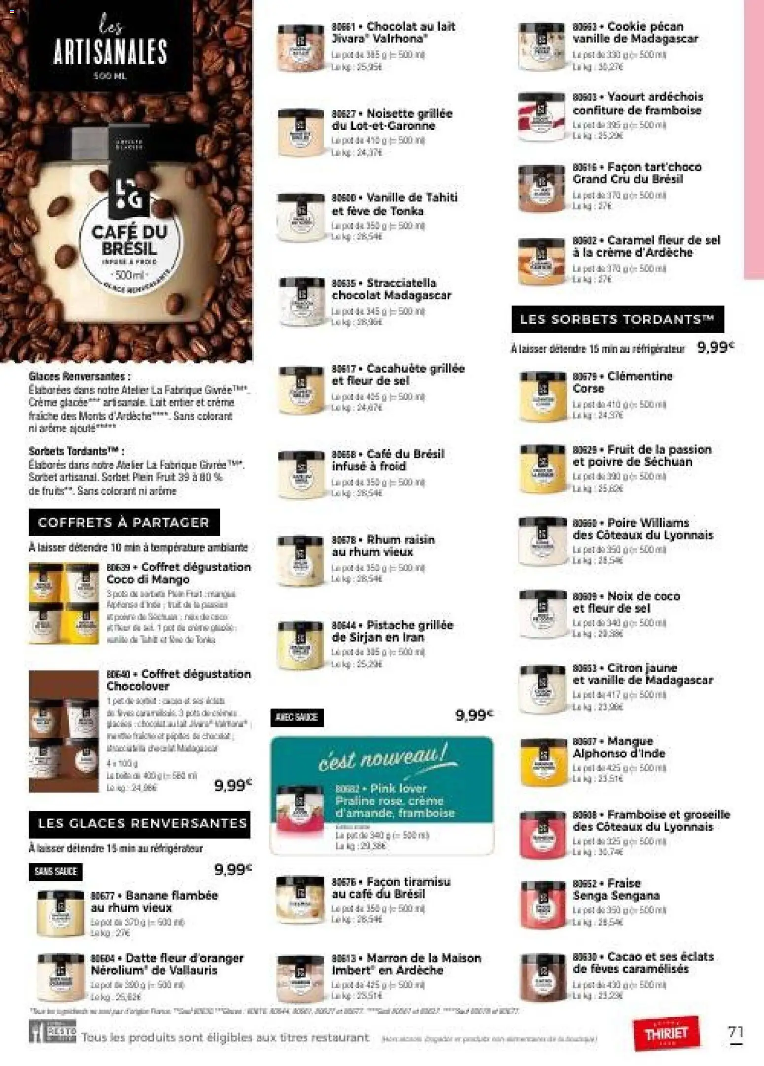 {H1} | Page: 71 | Produits: Lait entier, Fraise, Sel, Yaourt