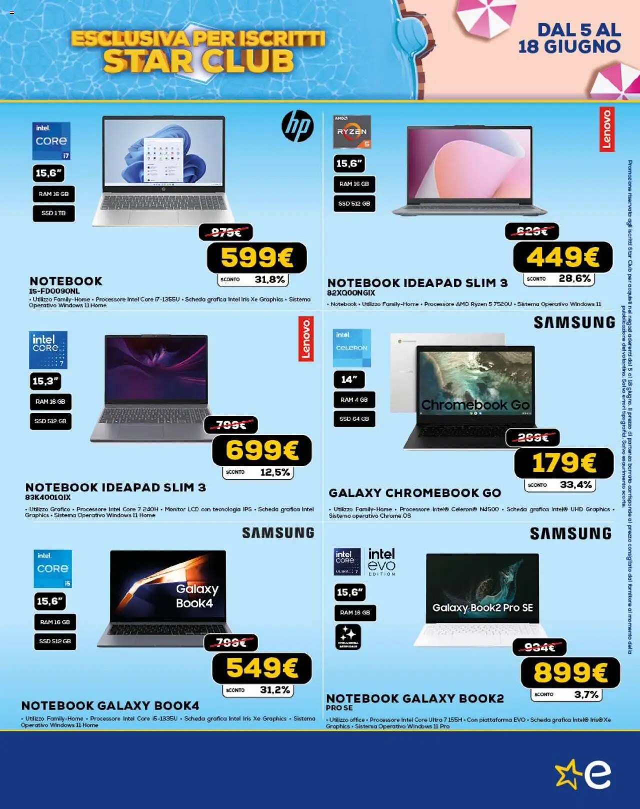 Volantino Euronics del 05.06.2025 | Pagina: 9 | Prodotti: Monitor, Notebook, Samsung