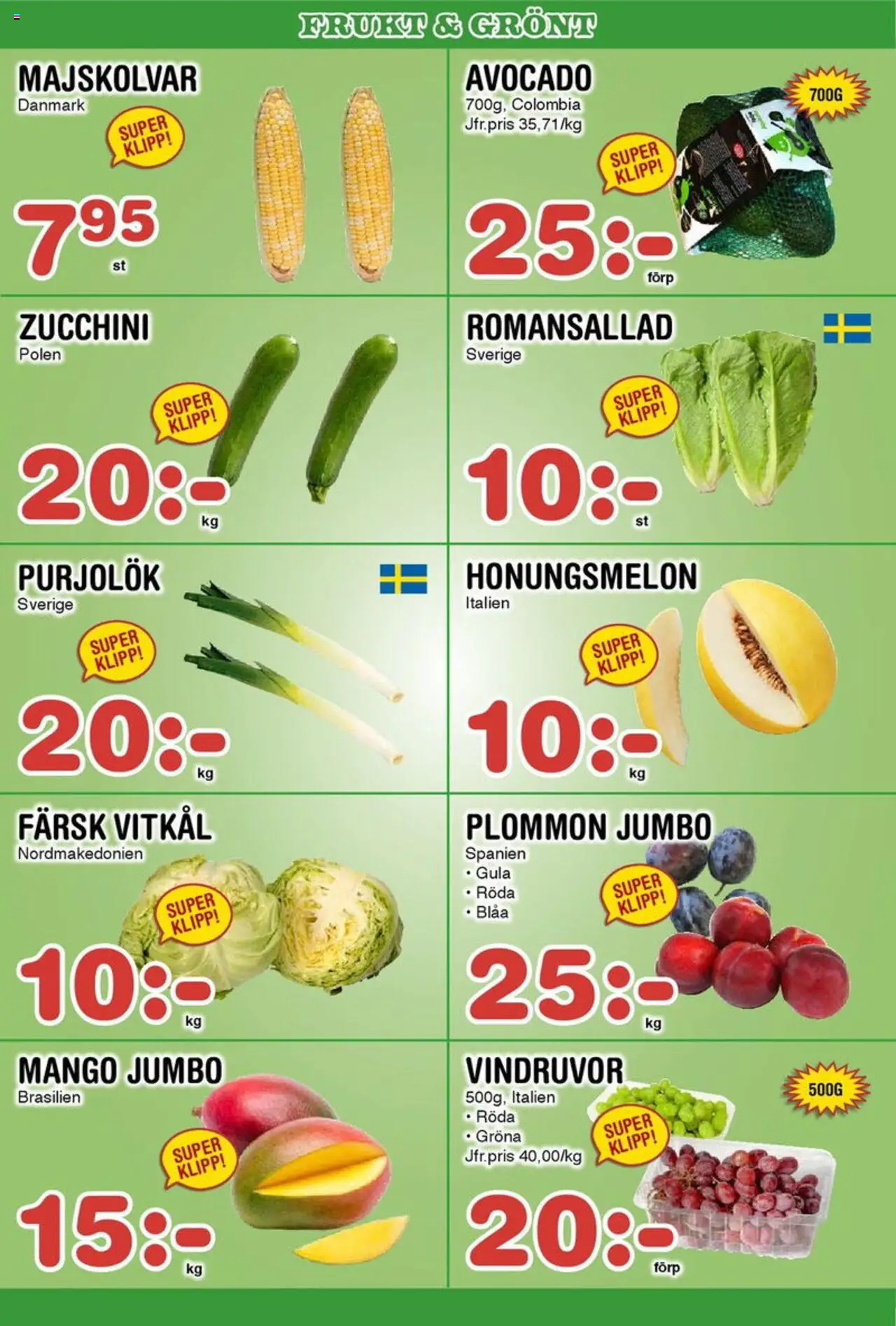 Nya Pulsen reklamblad aktuell från 08.09.2025 | Sida: 6 | Produkter: Avocado, Honungsmelon, Romansallad, Zucchini