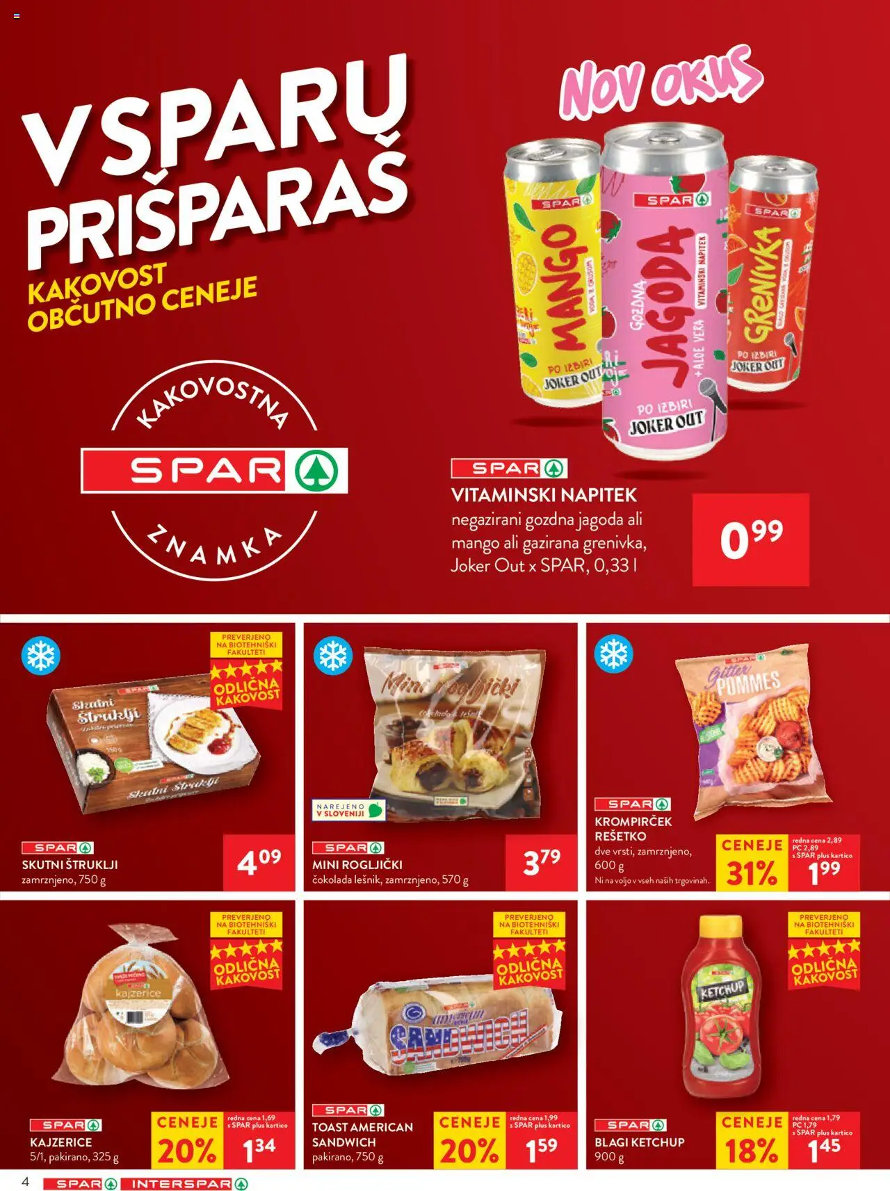 Novi Spar katalog ponudbe – veljaven od 17.09.2025 | Stran: 4 | Izdelki: Štruklji, Toast, Grenivka, Mango